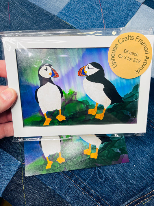 Original Puffin Digital Framed 4x6” Printed artwork - Uphouse Crafts