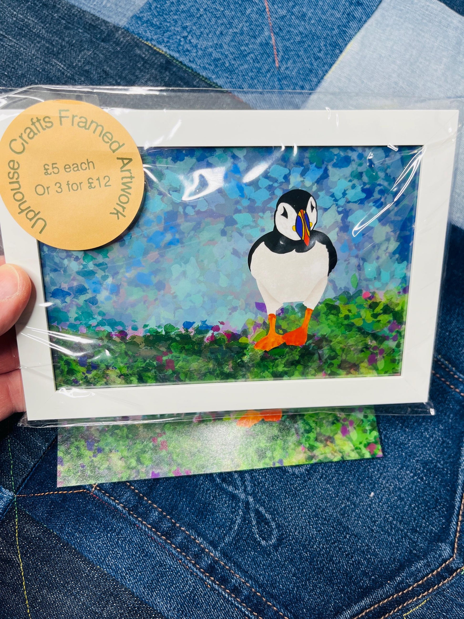 Original Puffin Digital Framed 4x6” Printed artwork