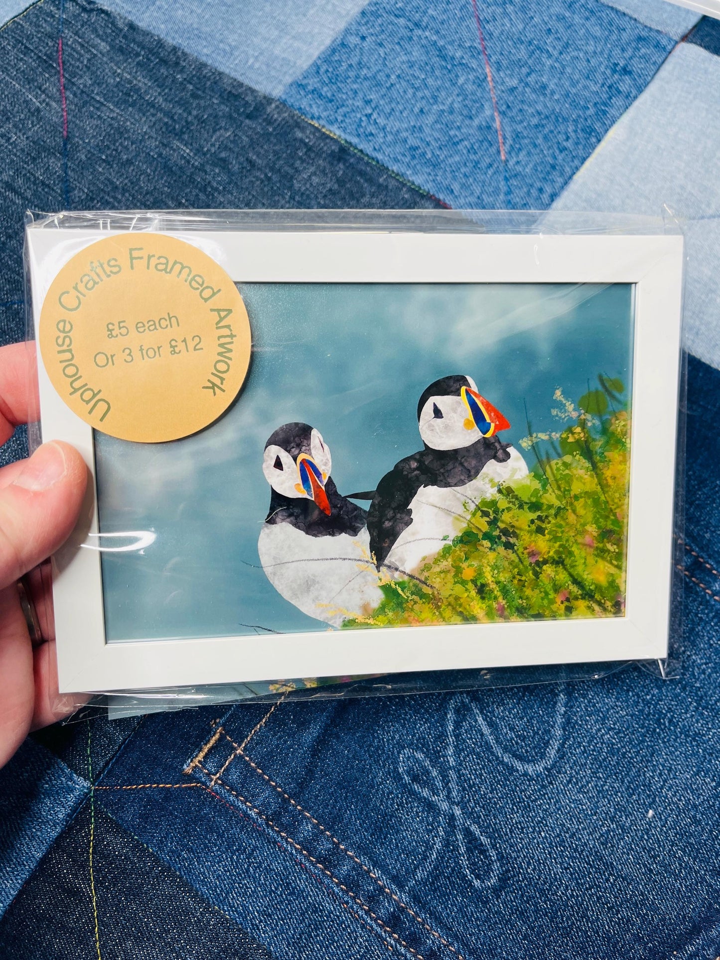 Original Puffin Digital Framed 4x6” Printed artwork - Uphouse Crafts