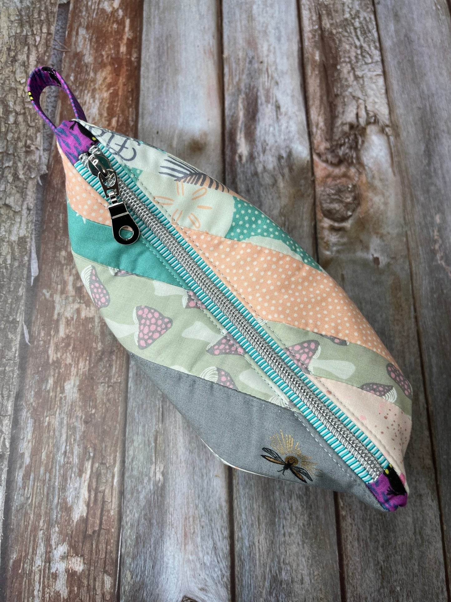 Pastel Butterfly Florida Patchwork Zip Pouch - Uphouse Crafts