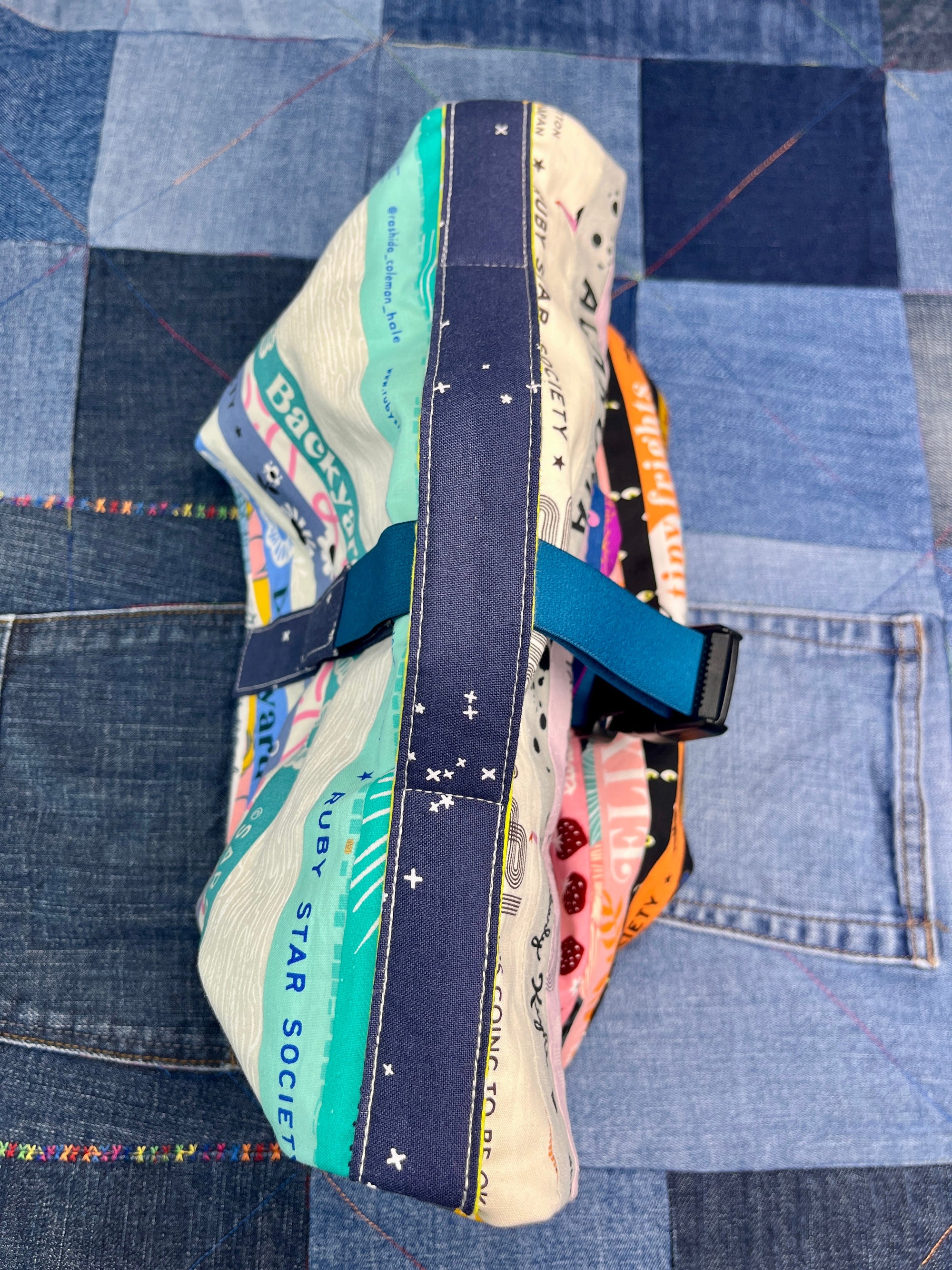 Patchwork Selvedge Roll Top Tote Bag - Uphouse Crafts