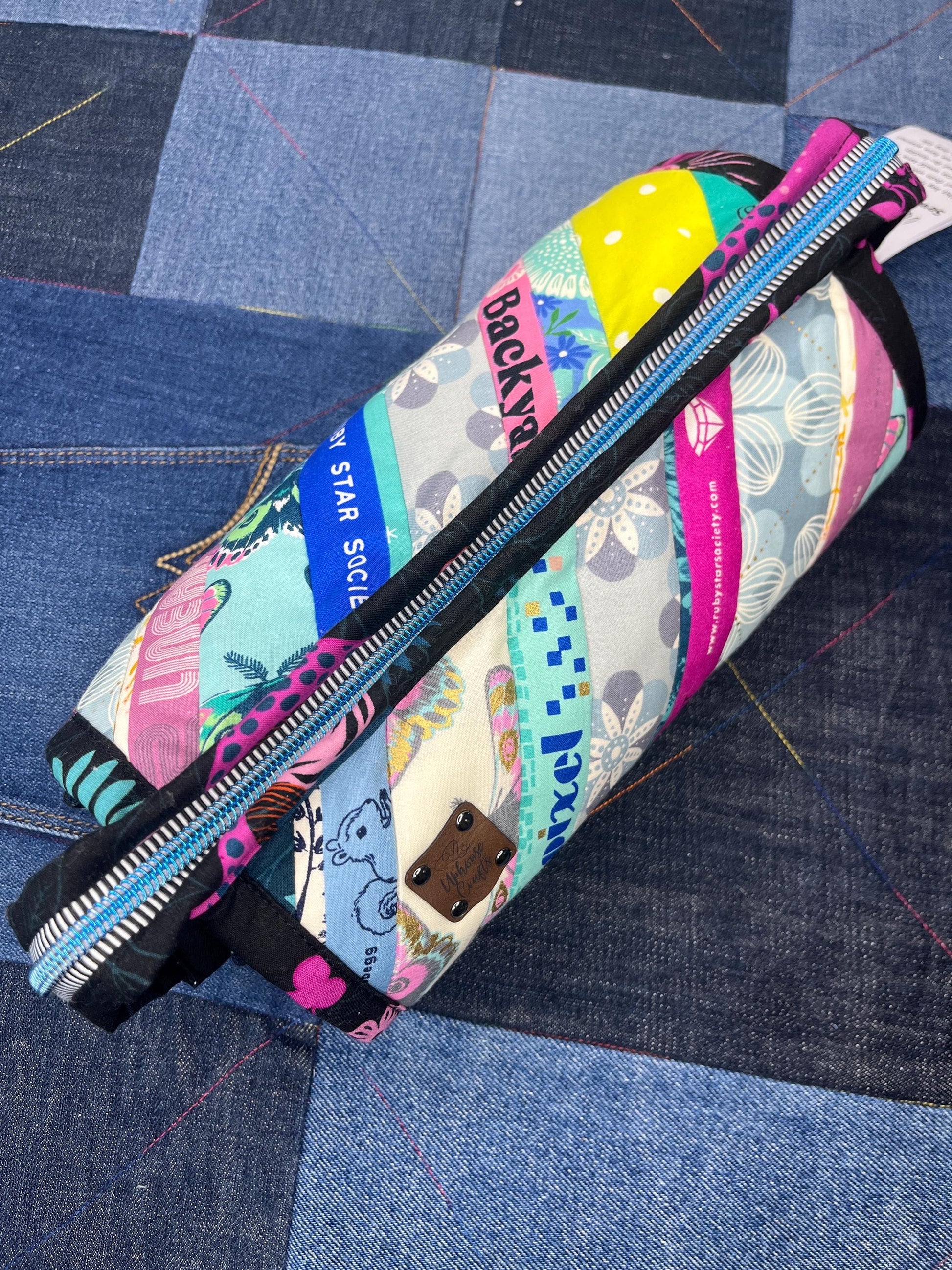 Pink Aqua Selvedge Sew Together Bag