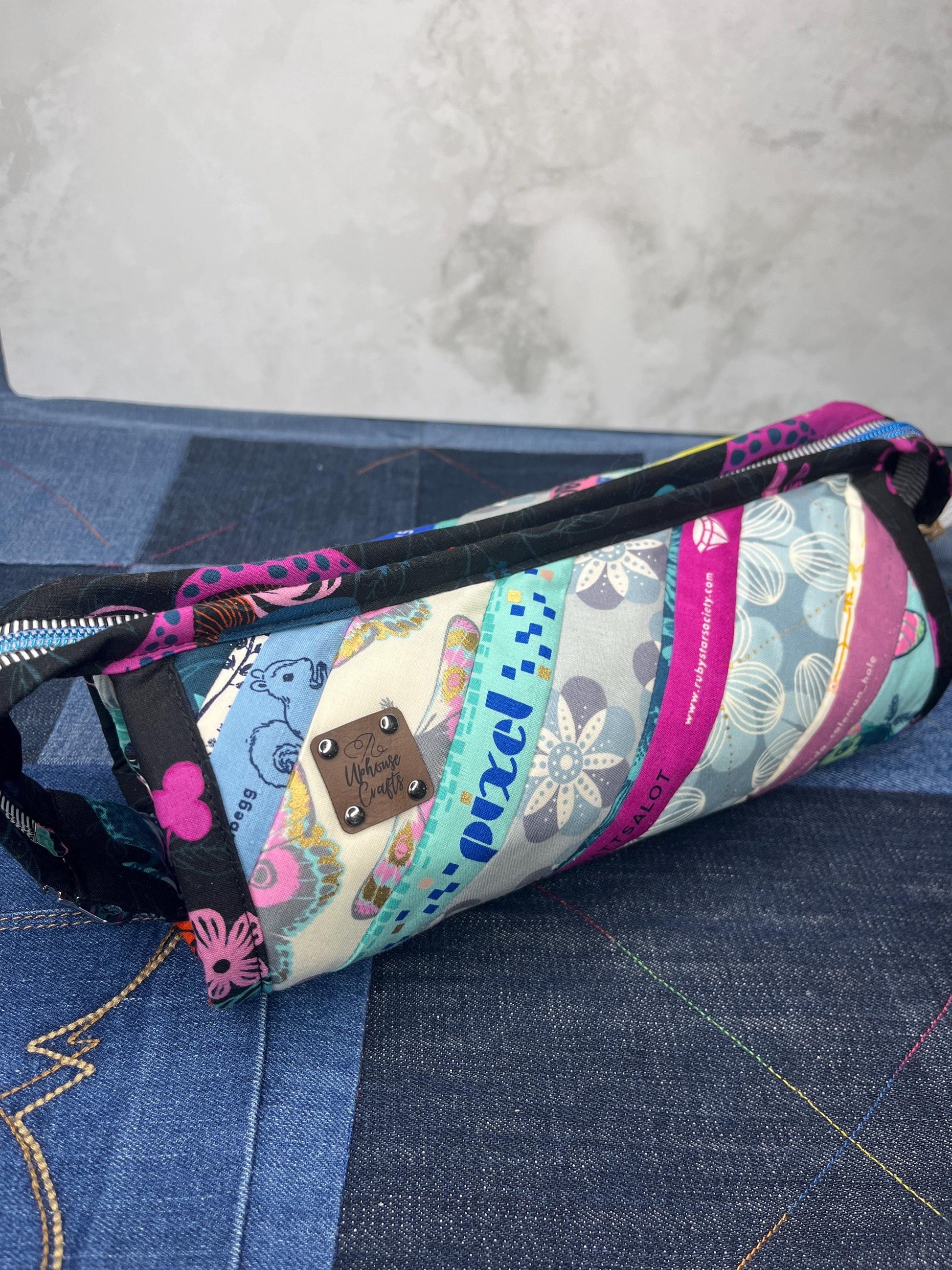 Pink Aqua Selvedge Sew Together Bag