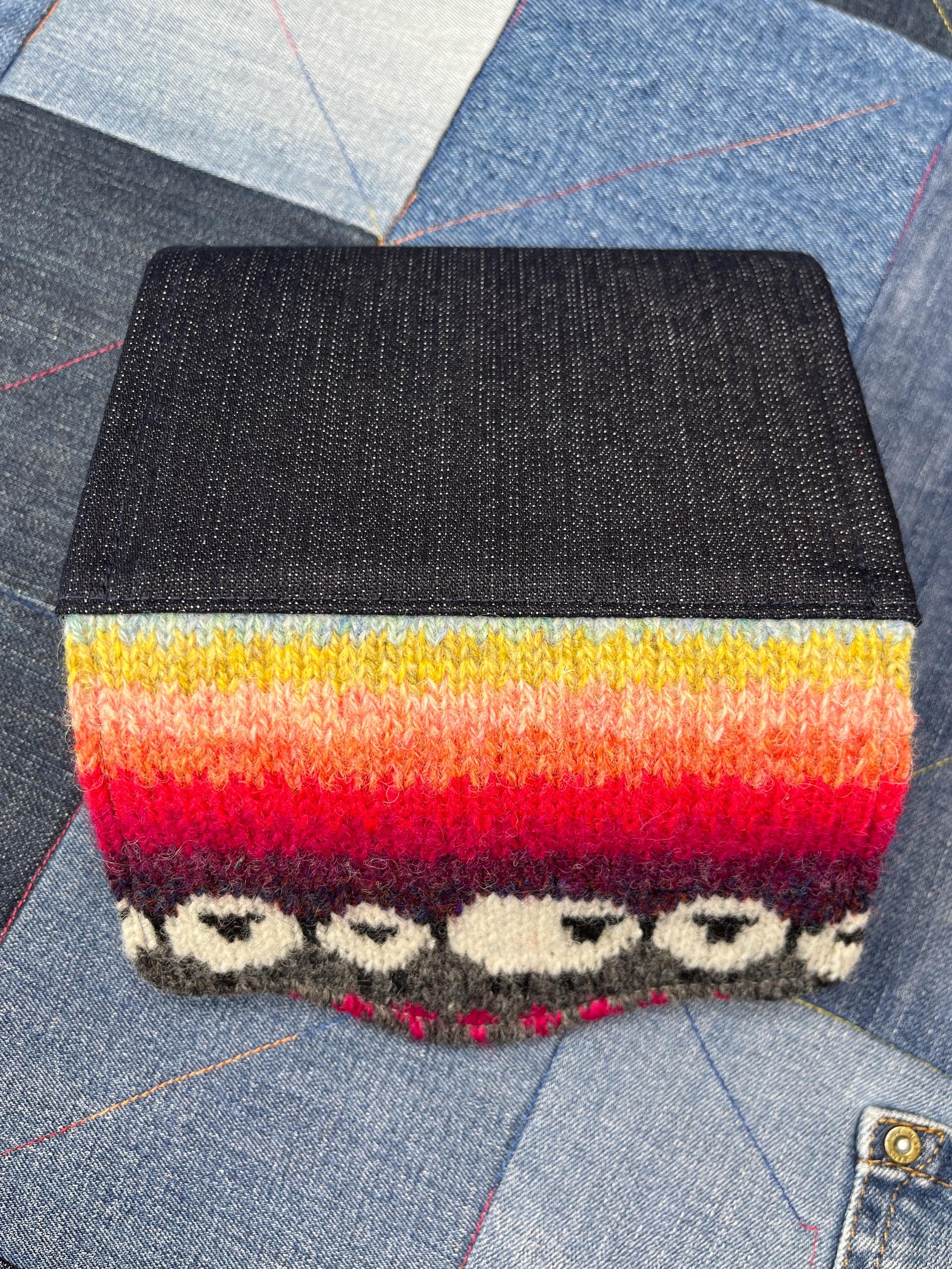 Pink Grey Sheep Wool Purse - Uphouse Crafts