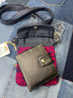 Pink & Purple Shetland Wool Denim Mini Crossbody Bag - Uphouse Crafts