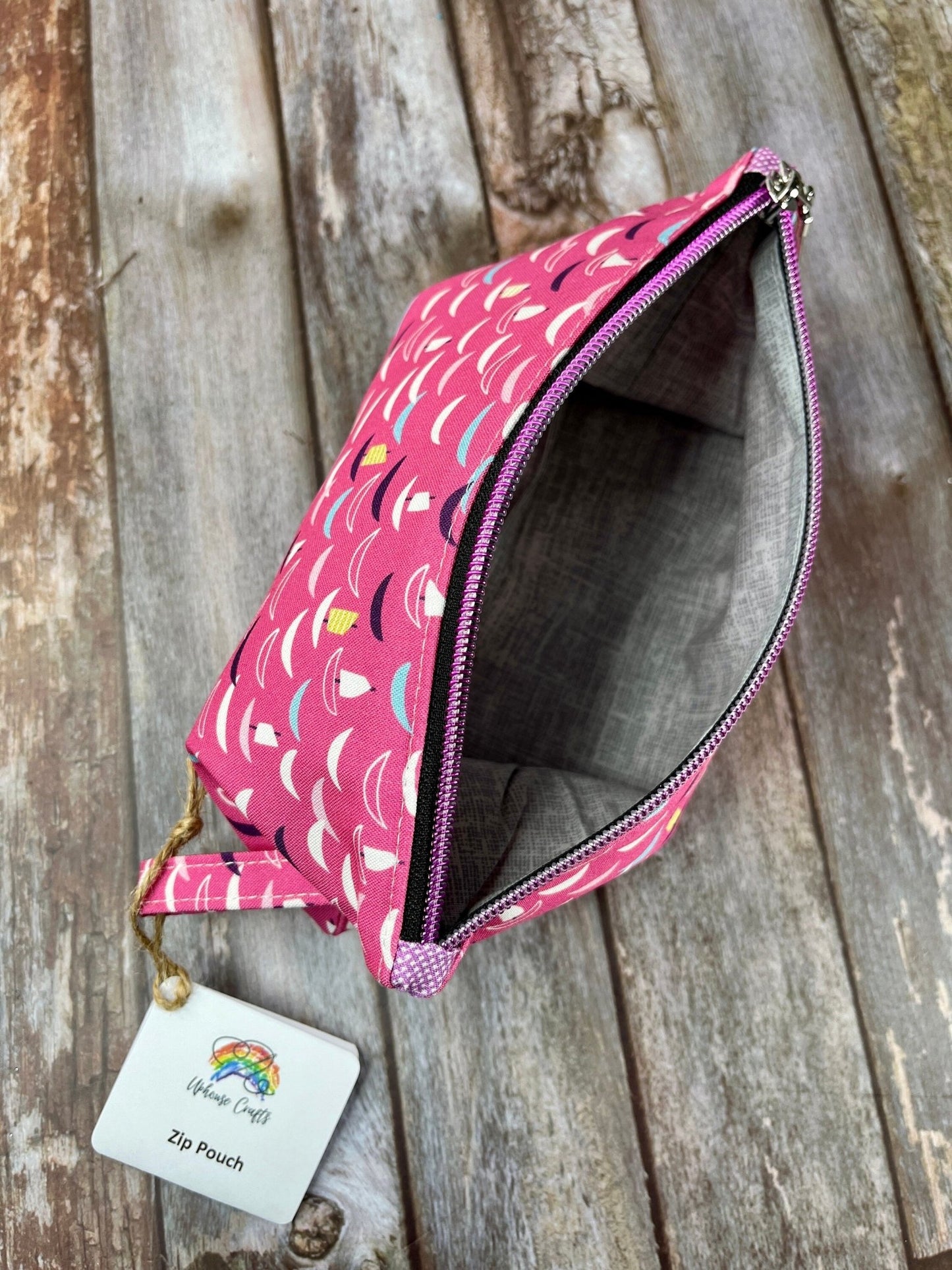 Pink Sailing Boat Make Up Pouch, Pencil Case - Uphouse Crafts