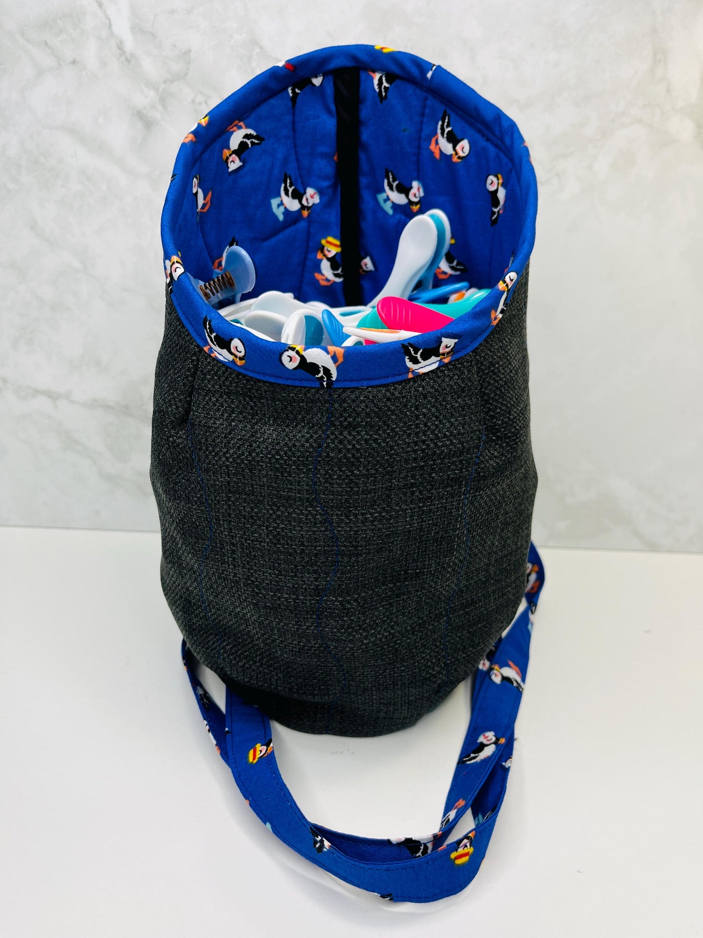 Puffin Denim Clothes Peg Bag - Uphouse Crafts