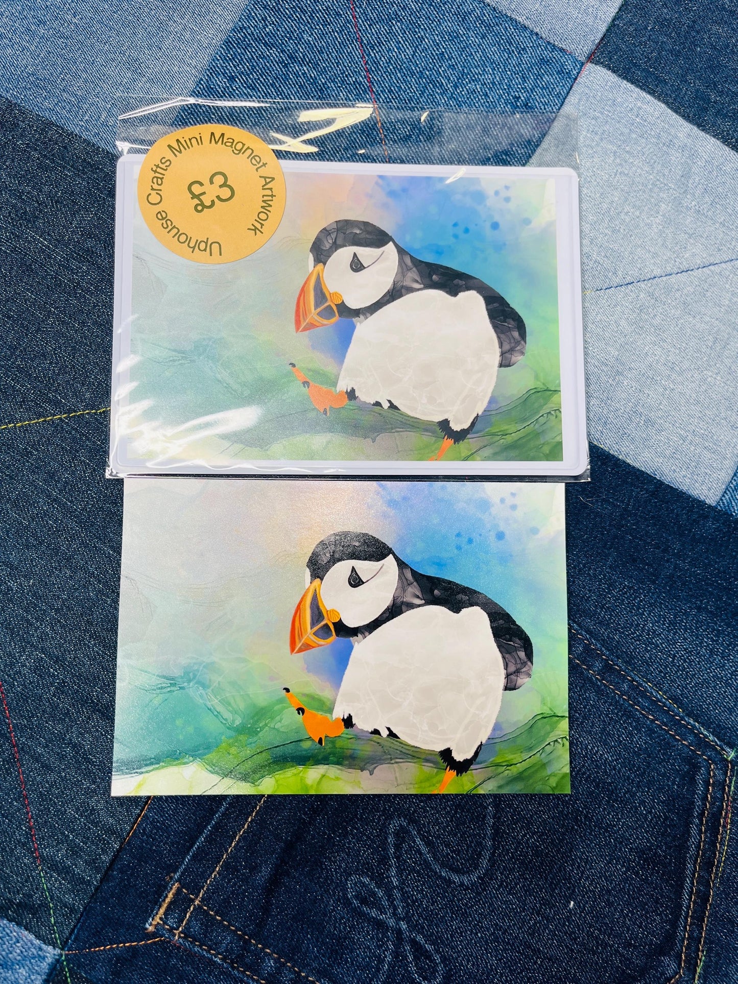 Puffin Fridge Magnet 4”x6” size 1