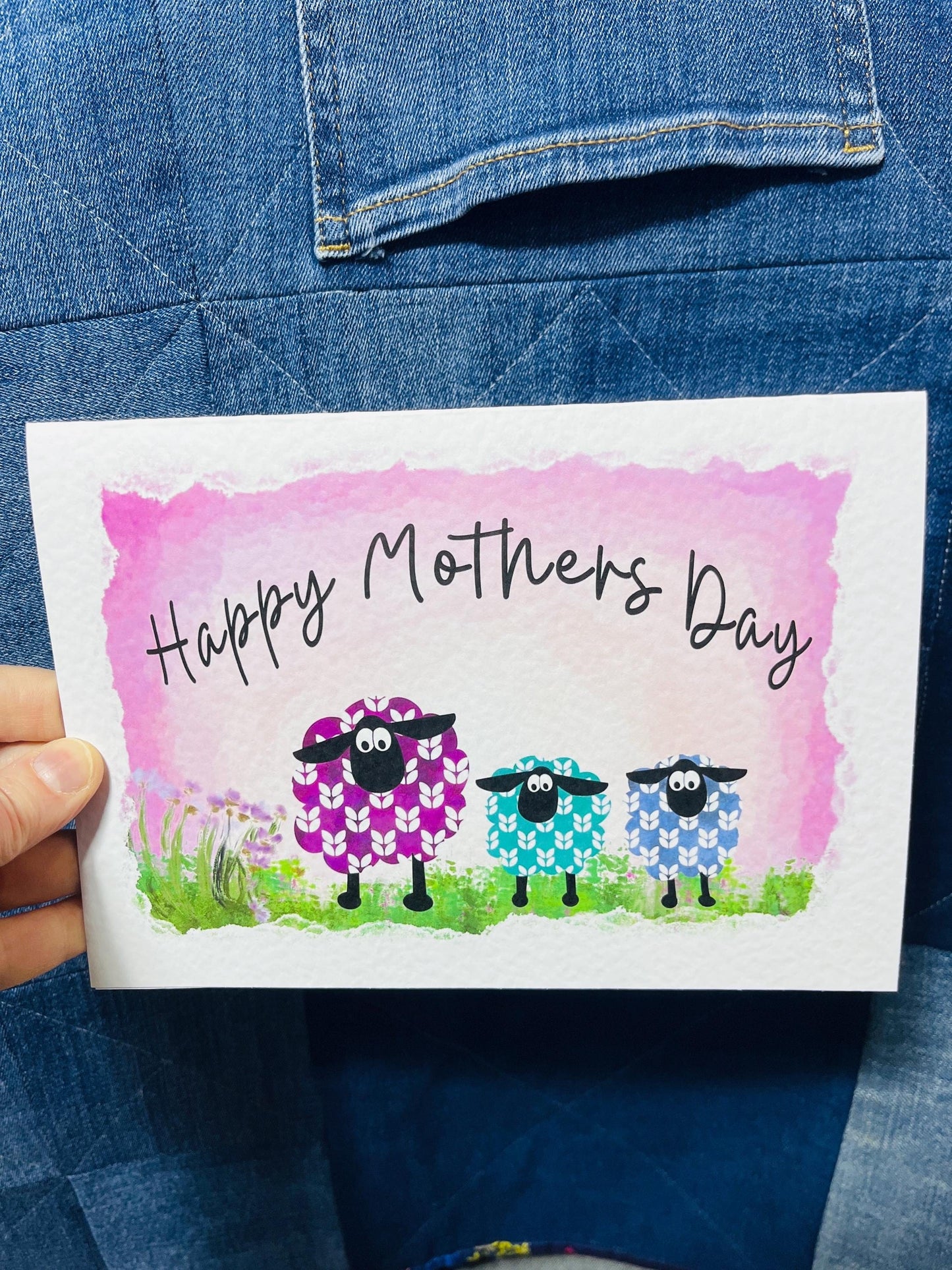 Puffin Mothers Day Card | Sheep Mothers Day Card Pink Sheep