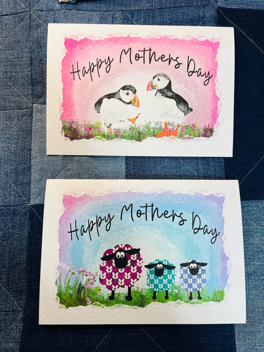 Puffin Mothers Day Card | Sheep Mothers Day Card