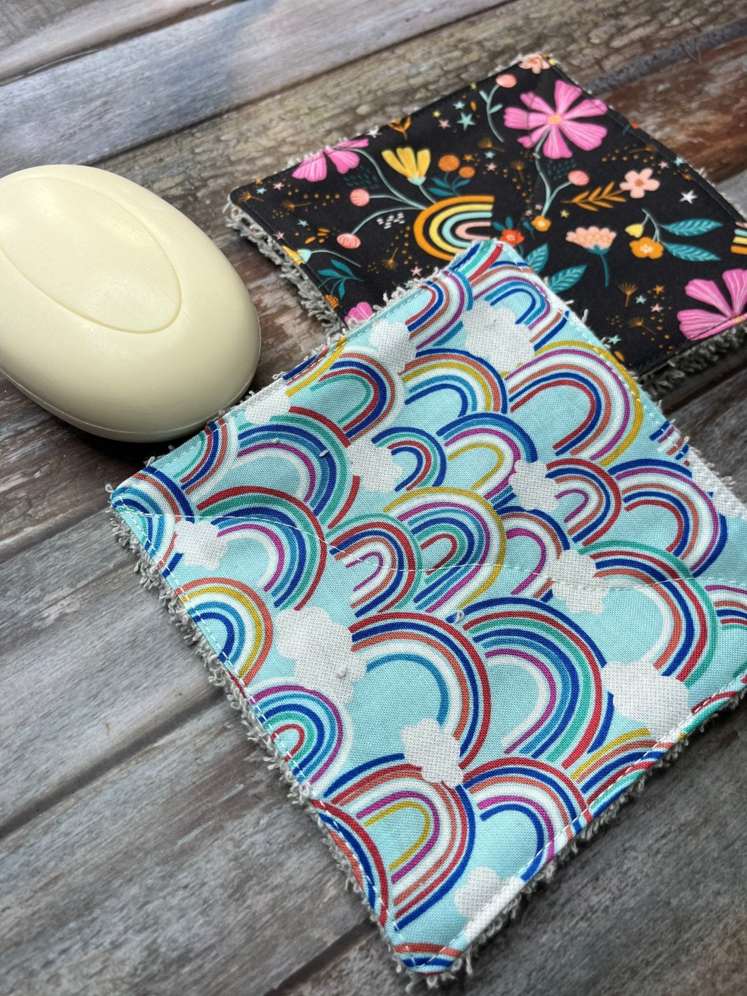 Rainbow Reusable Cotton Pads, Reusable Make Up Wipes, Reusable Cotton Baby Wipes, Rainbow Gift - Uphouse Crafts