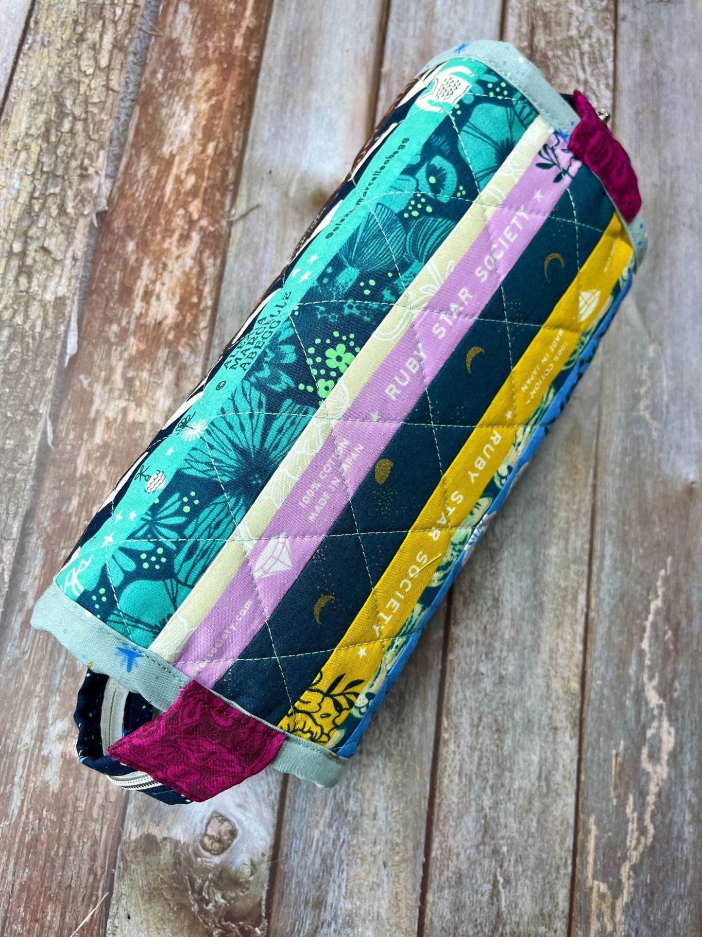 Selvedge Blue Yellow Pink & Denim Patchwork Sew Together Bag - Uphouse Crafts