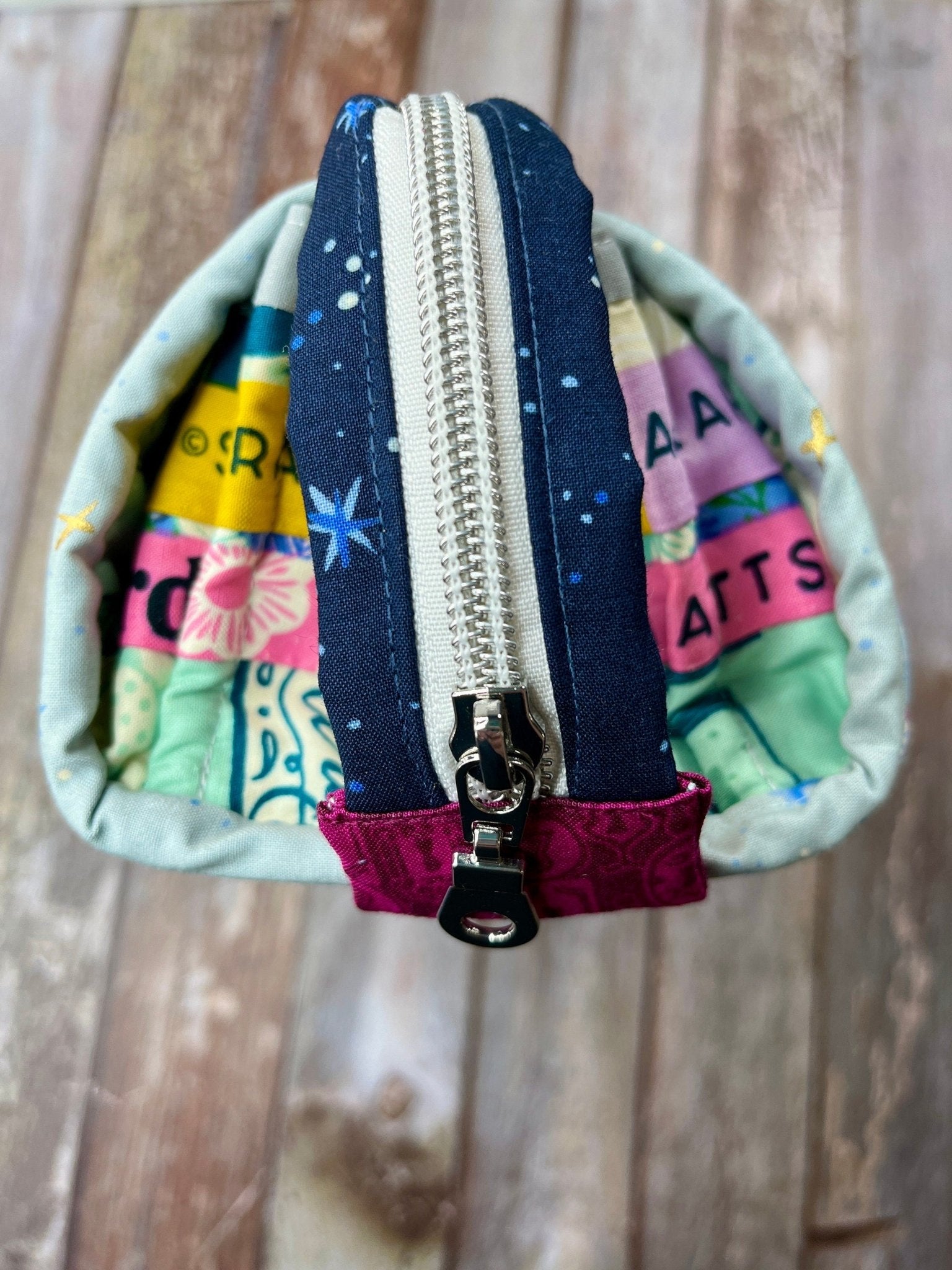 Selvedge Blue Yellow Pink & Denim Patchwork Sew Together Bag - Uphouse Crafts