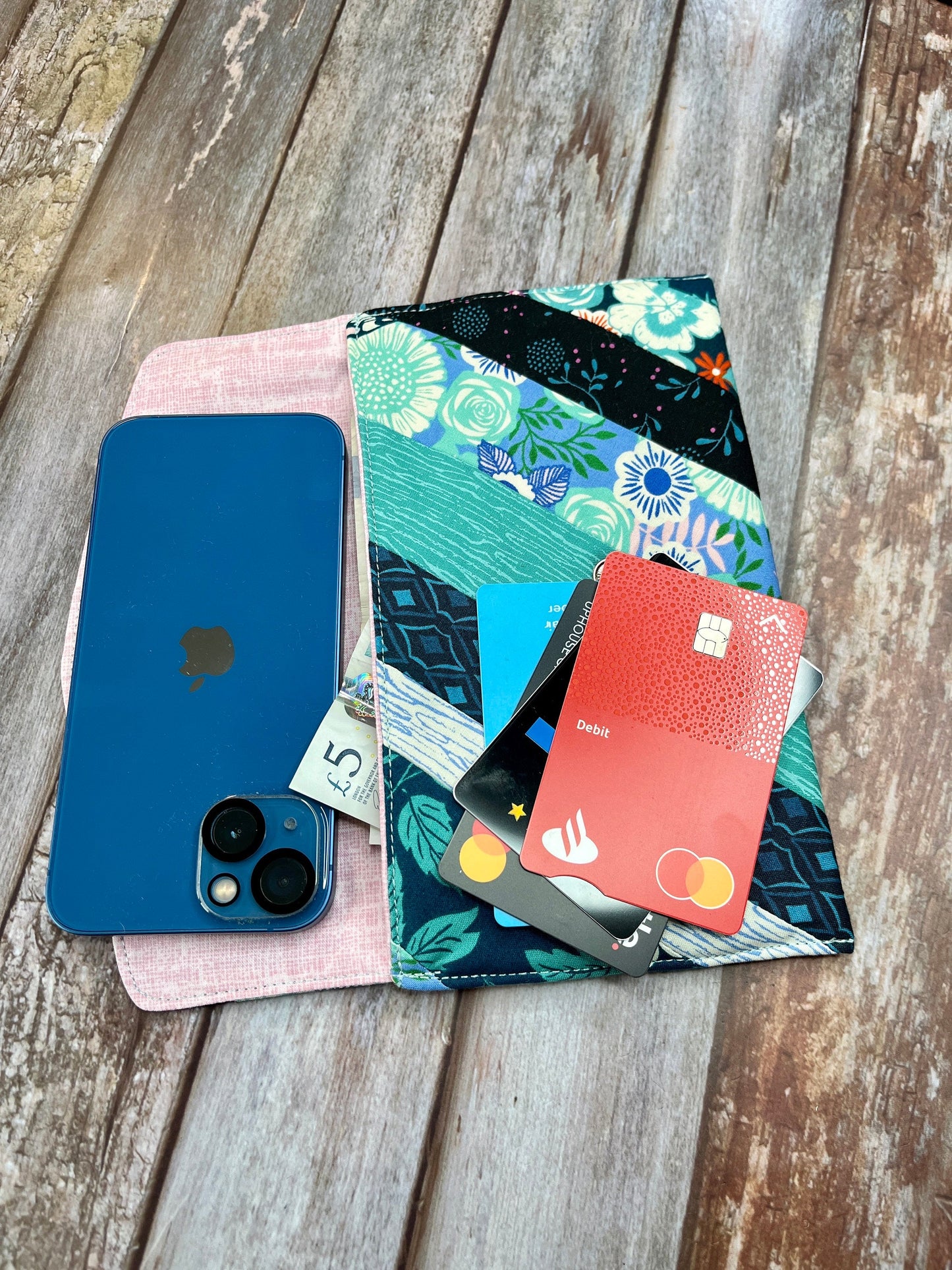 Selvedge Slim Purse | Patchwork Purse | Phone Clutch Wallet - Uphouse Crafts