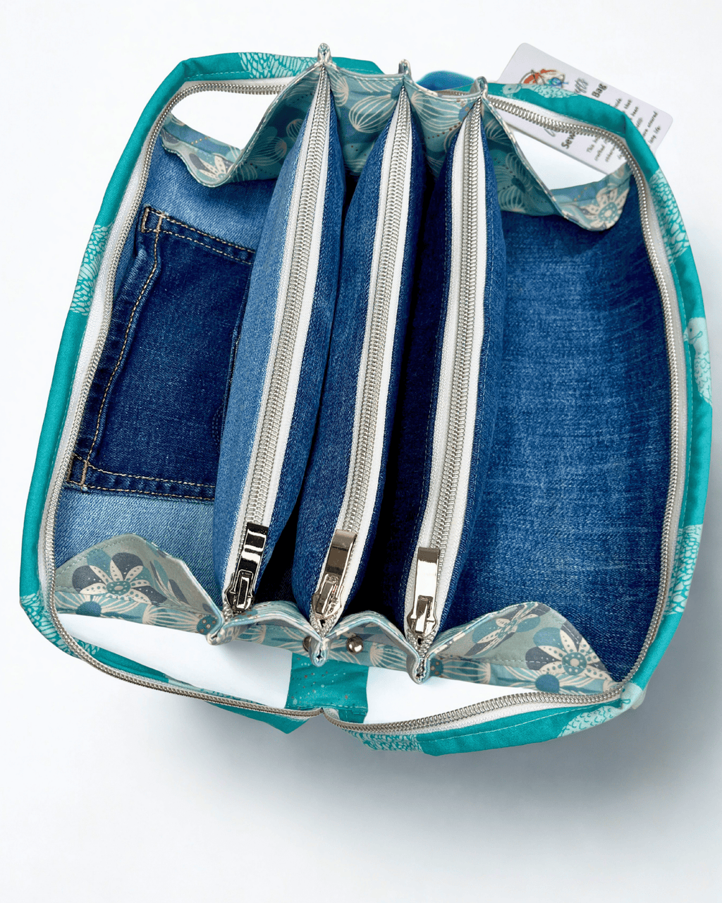 Sew Together Bag | Aqua Pink Mint| Craft Organisation - Uphouse Crafts
