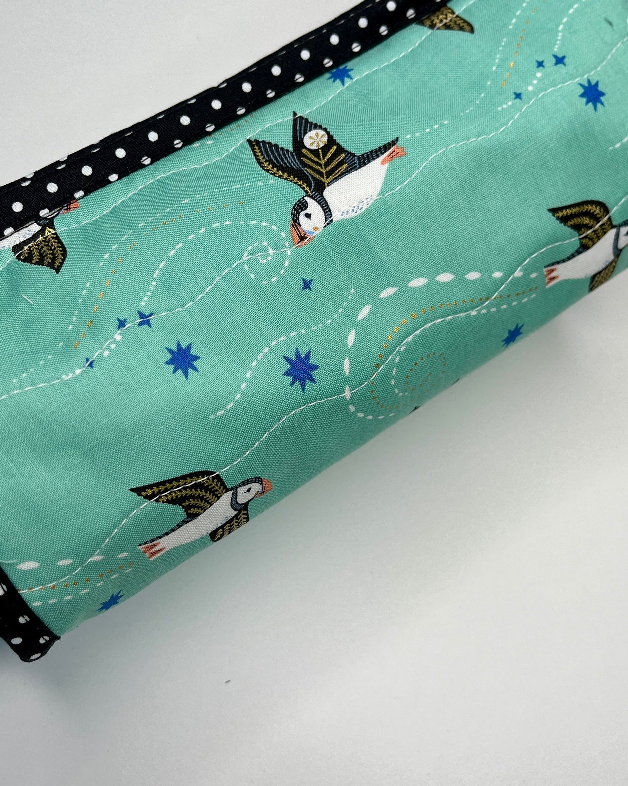 Sew Together Bag | Black Green Puffin | Craft Organisation - Uphouse Crafts