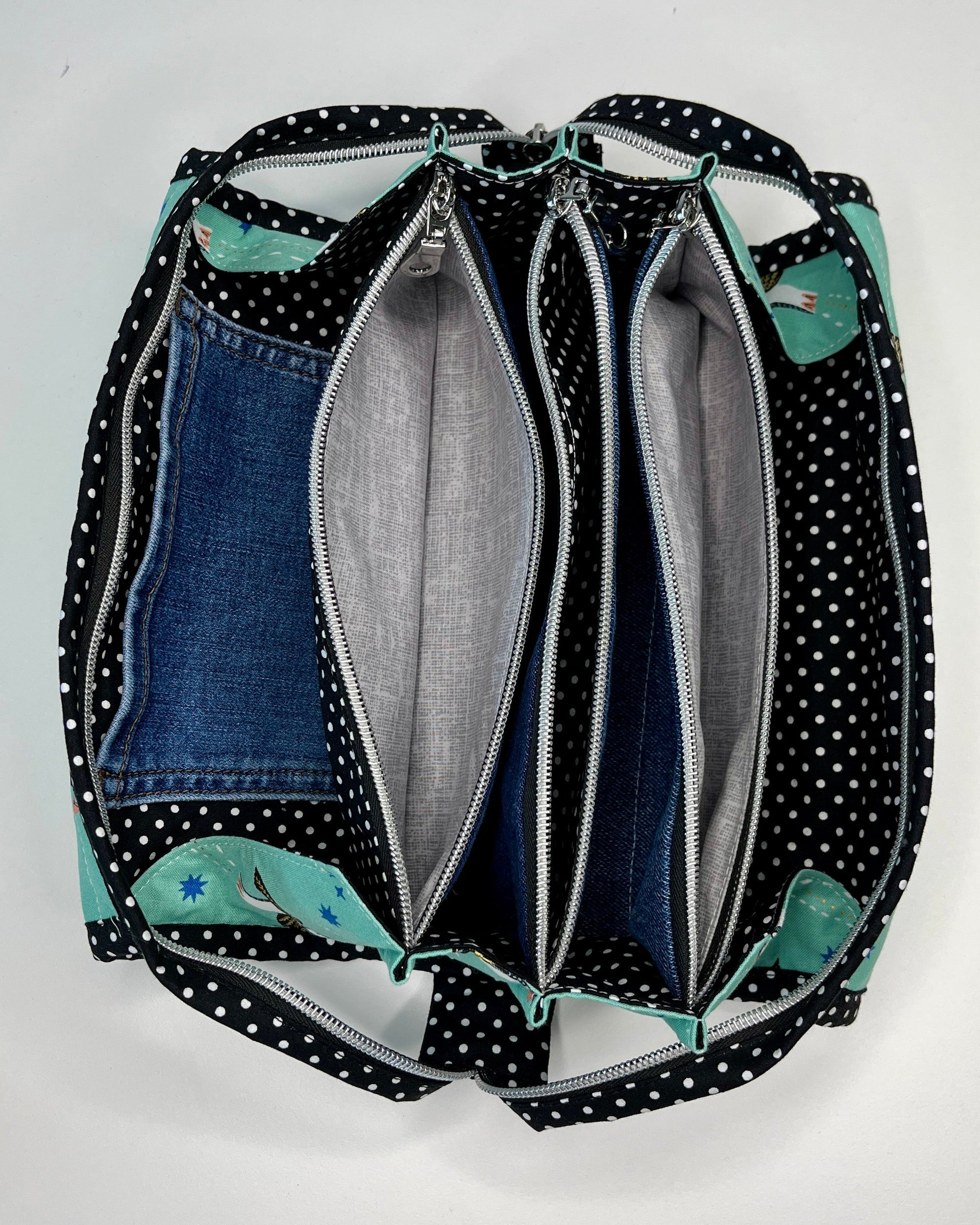 Sew Together Bag | Black Green Puffin | Craft Organisation - Uphouse Crafts