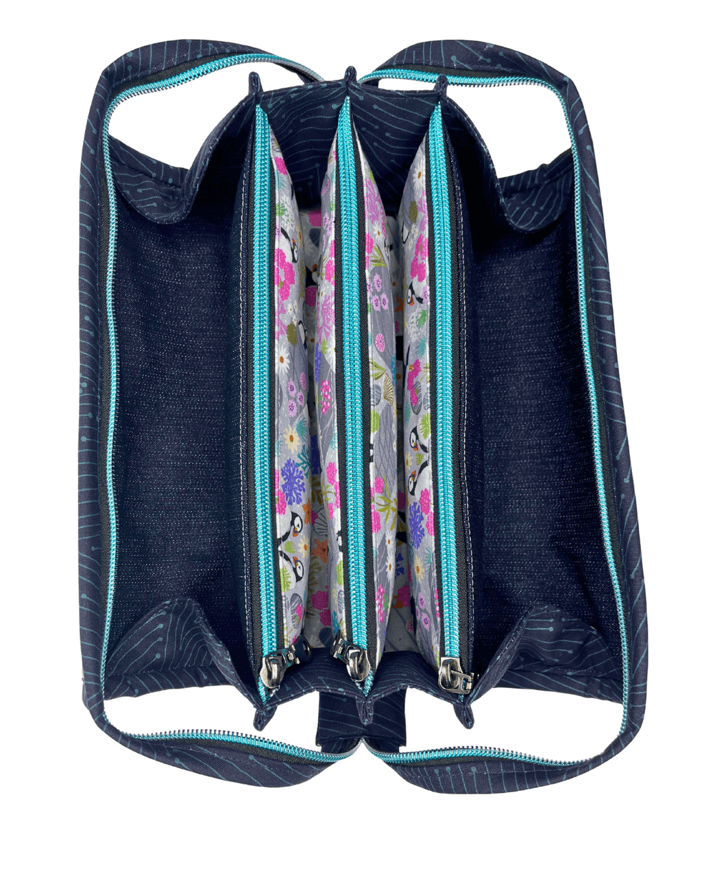 Sew Together Bag | Blue Aqua Puffin | Craft Organisation - Uphouse Crafts