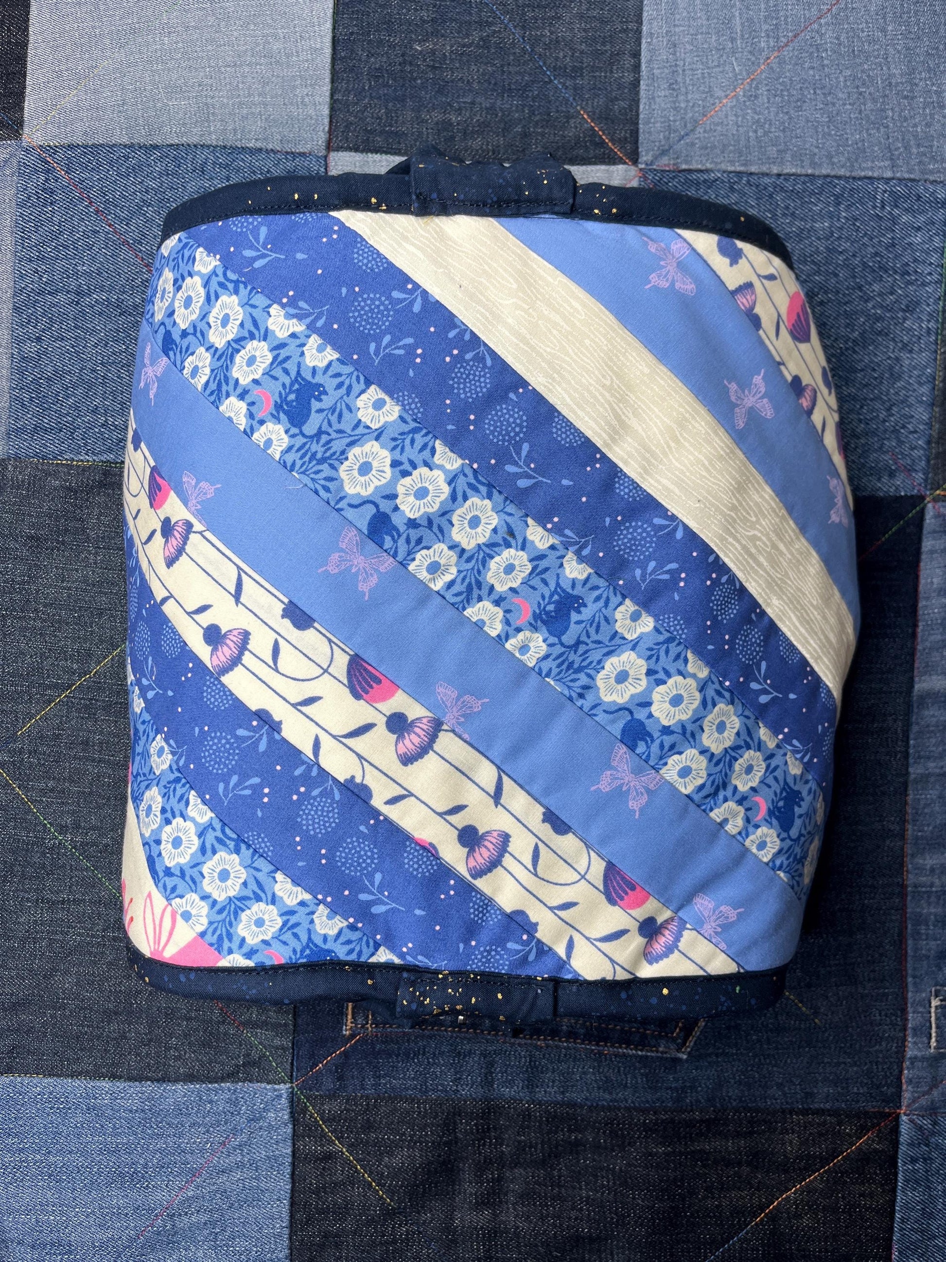 Sew Together Bag| Blue Cream Pink Floral - Uphouse Crafts