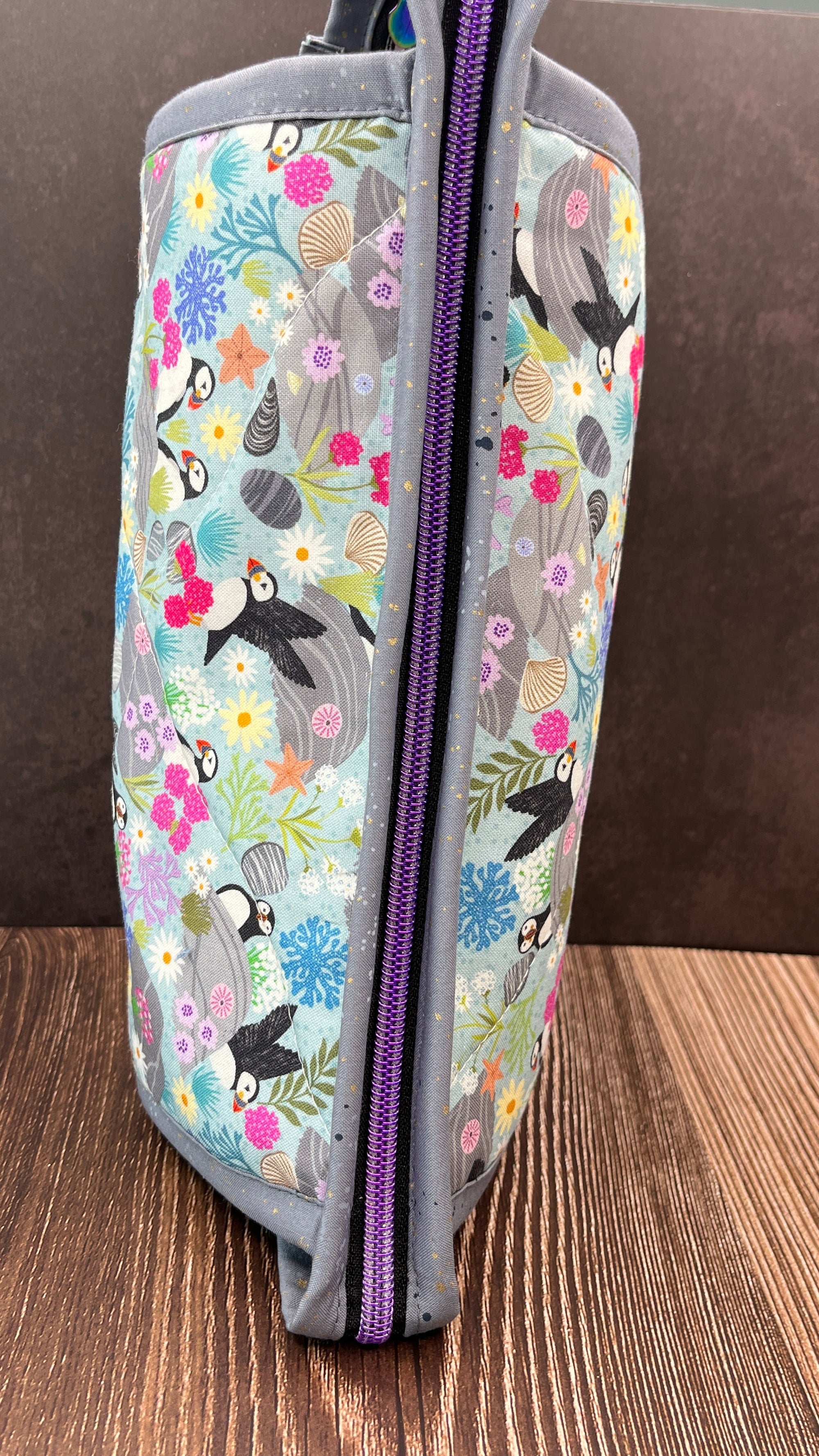 Sew Together Bag | Blue Grey Lilac Puffin | Craft Organisation - Uphouse Crafts