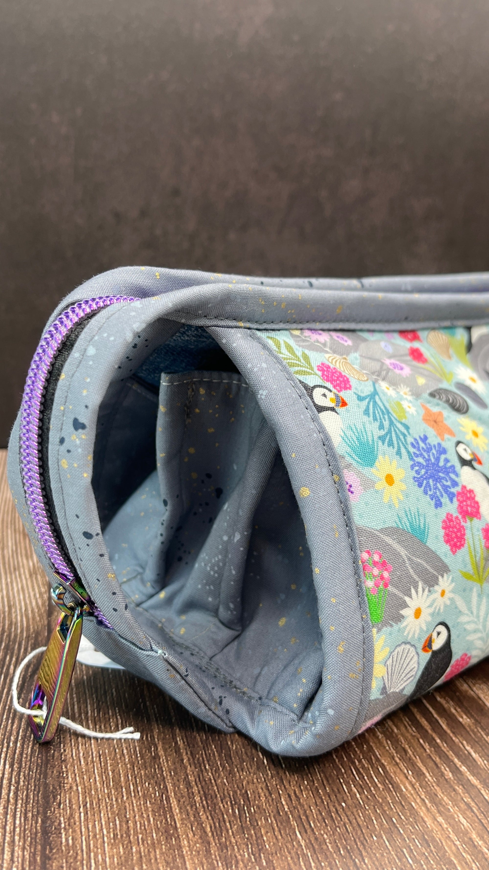 Sew Together Bag | Blue Grey Lilac Puffin | Craft Organisation - Uphouse Crafts