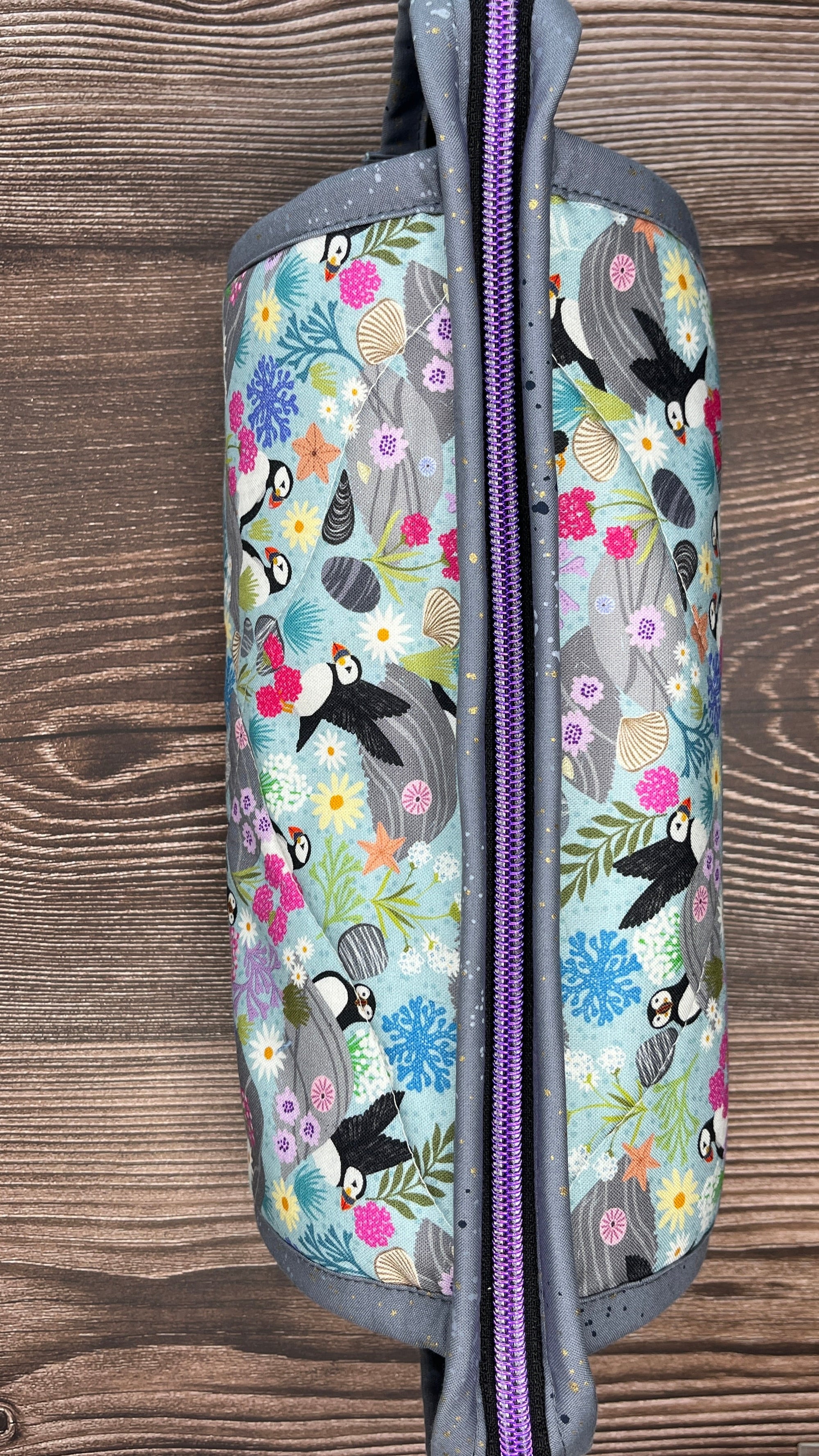Sew Together Bag | Blue Grey Lilac Puffin | Craft Organisation - Uphouse Crafts
