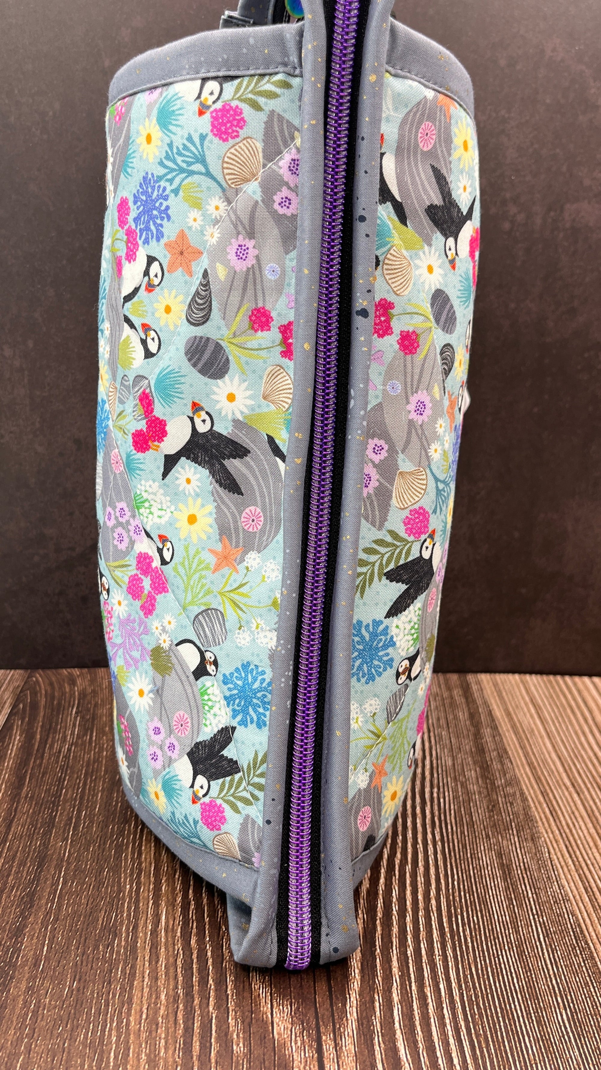 Sew Together Bag | Blue Grey Lilac Puffin | Craft Organisation - Uphouse Crafts