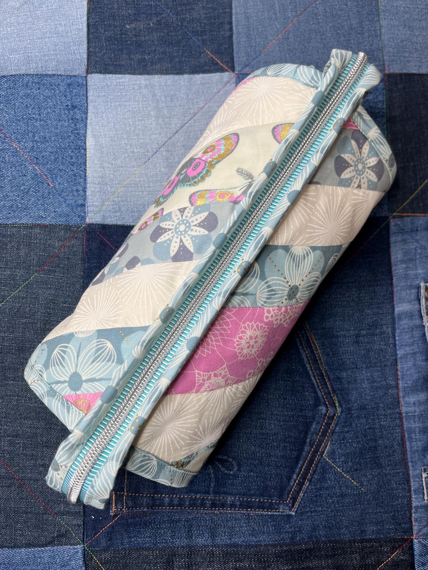 Sew Together Bag | Cream Pink Aqua Floral - Uphouse Crafts