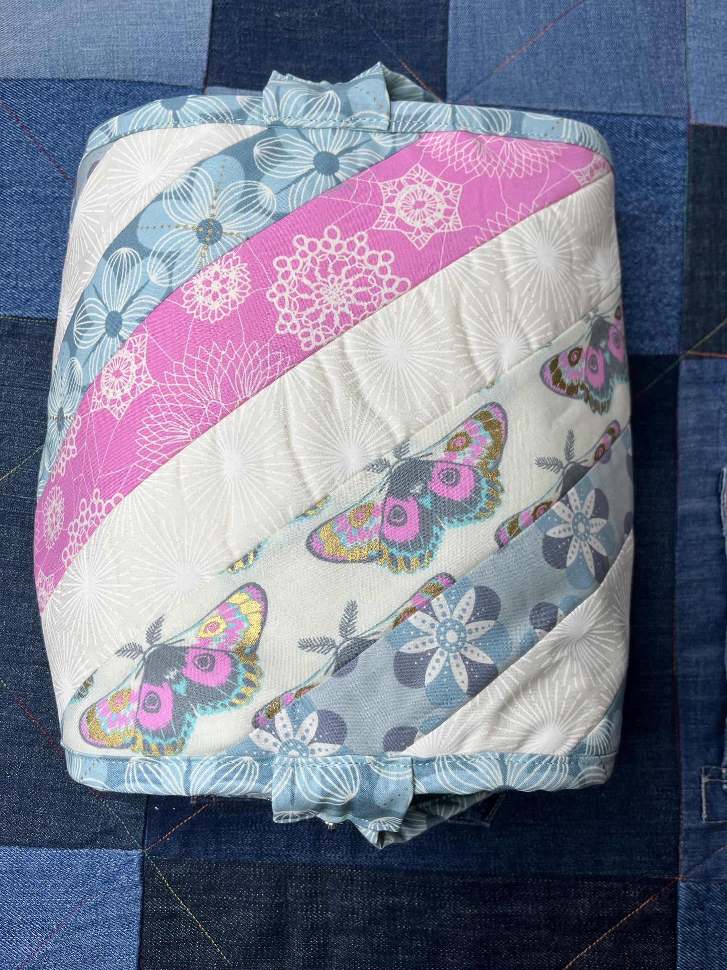 Sew Together Bag | Cream Pink Aqua Floral - Uphouse Crafts