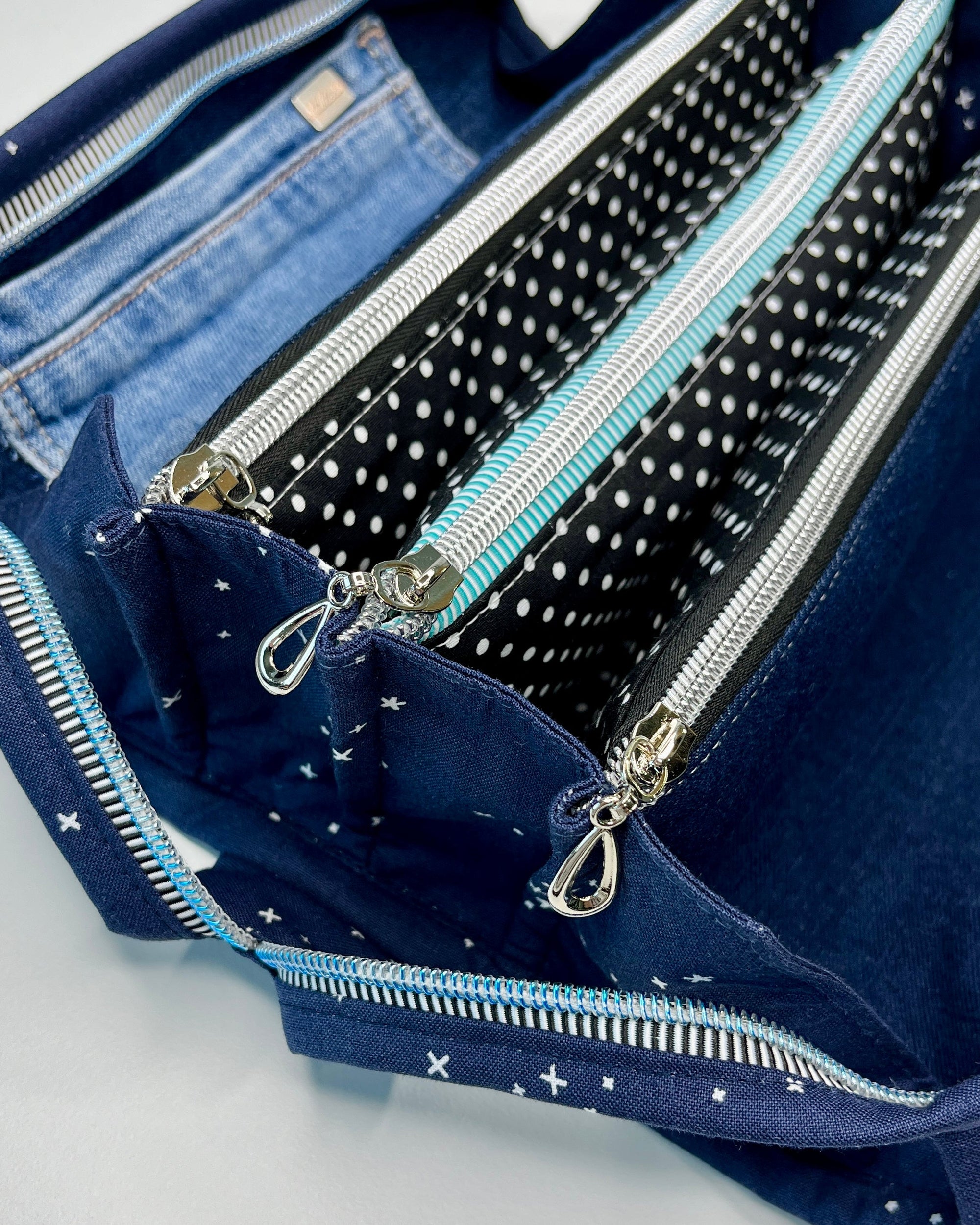 Sew Together Bag | Dark Blue Puffin - 3 | Craft Organisation - Uphouse Crafts