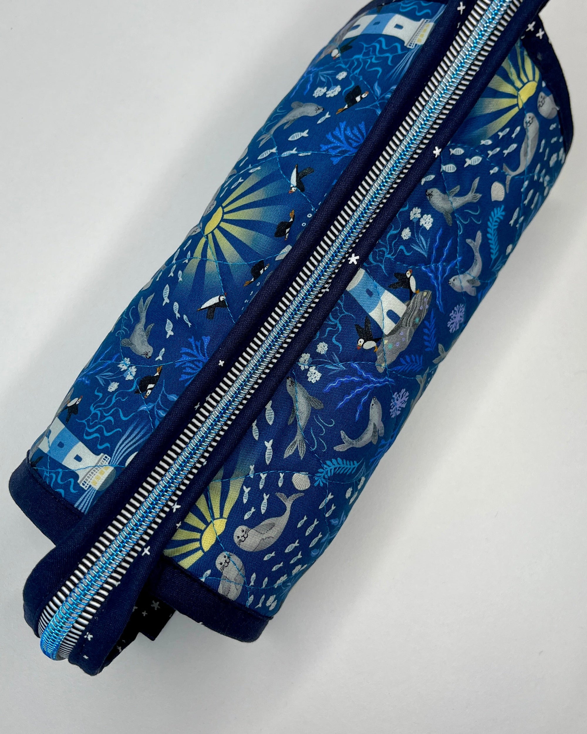 Sew Together Bag | Dark Blue Puffin - 3 | Craft Organisation - Uphouse Crafts