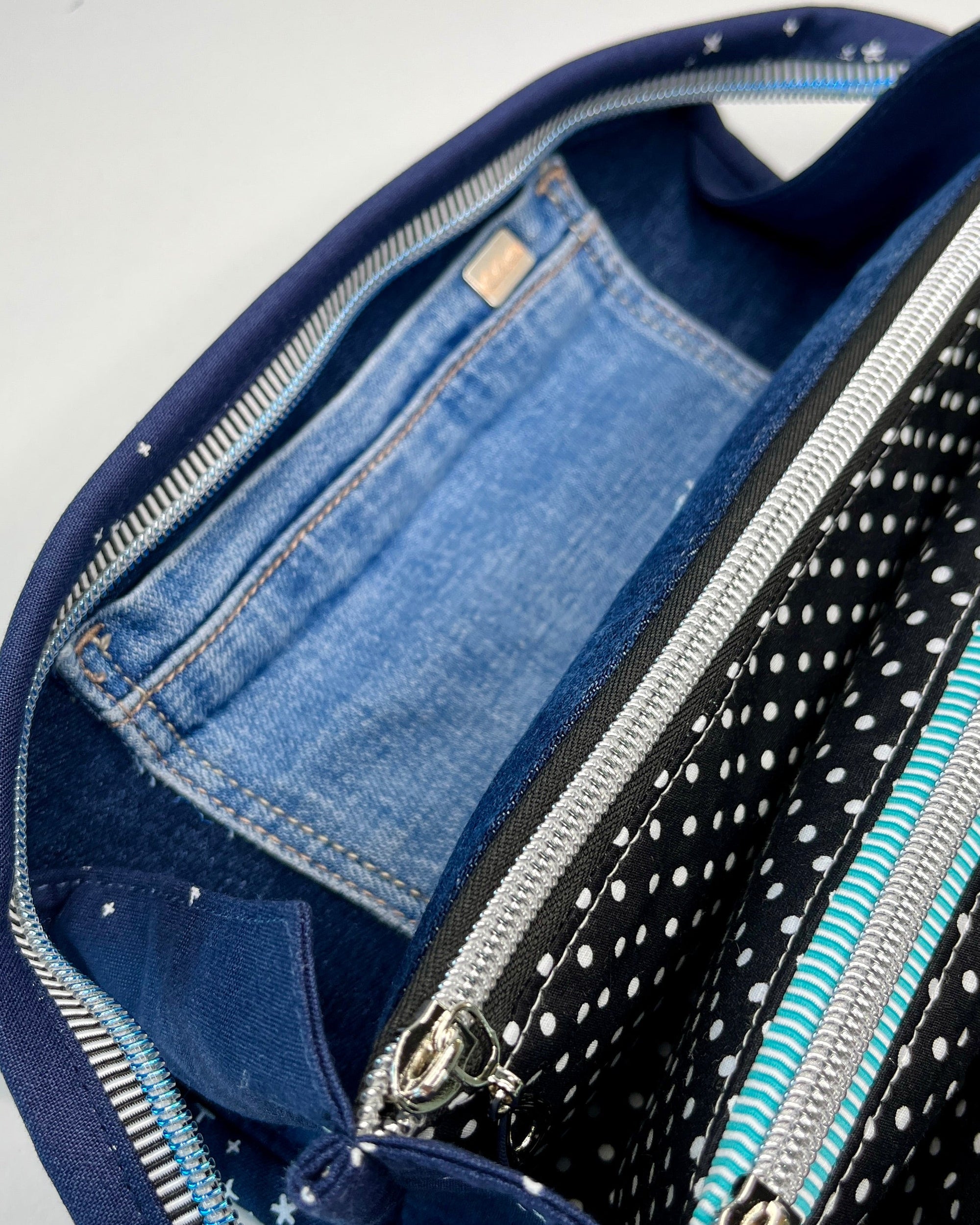 Sew Together Bag | Dark Blue Puffin - 3 | Craft Organisation - Uphouse Crafts