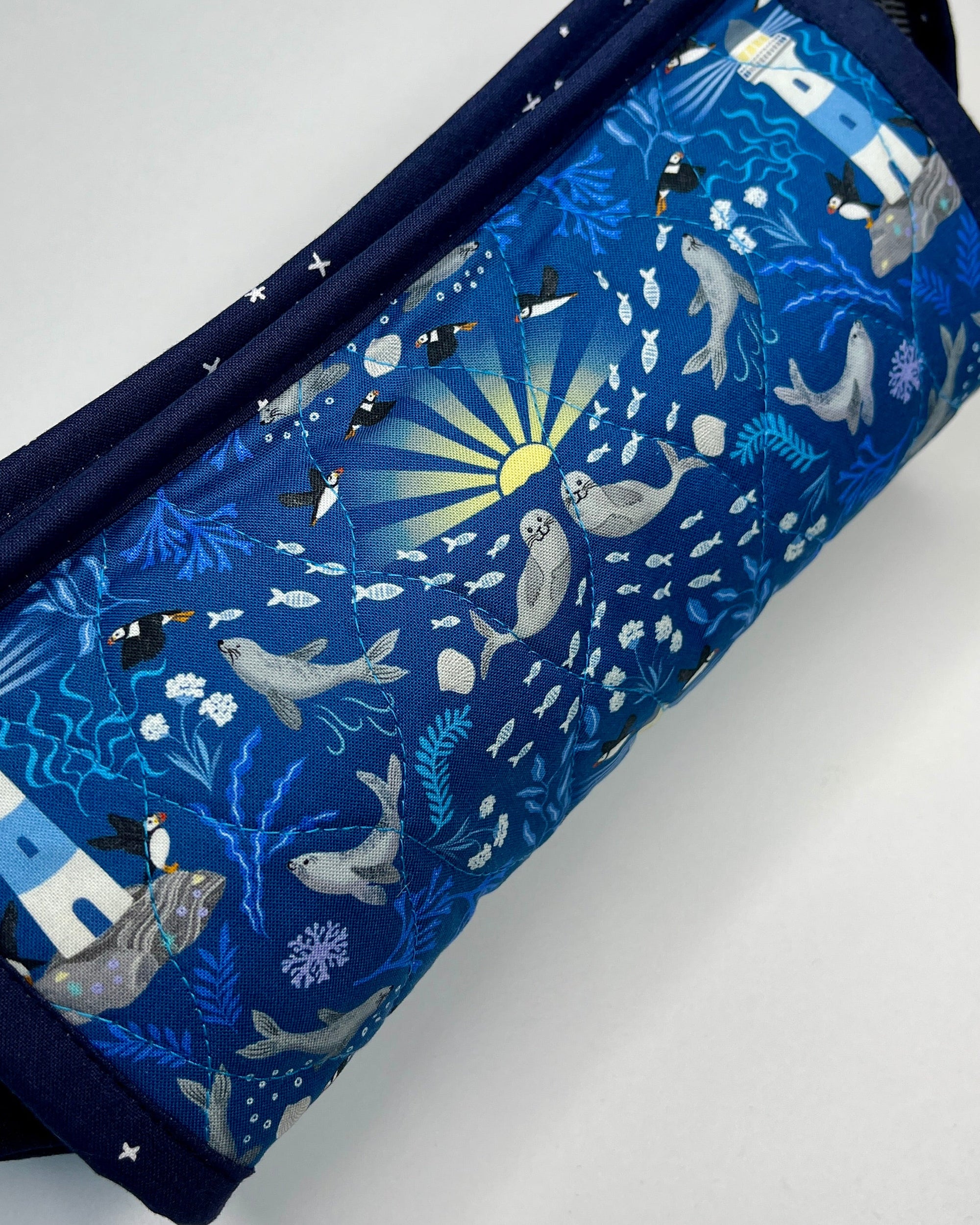 Sew Together Bag | Dark Blue Puffin - 3 | Craft Organisation - Uphouse Crafts