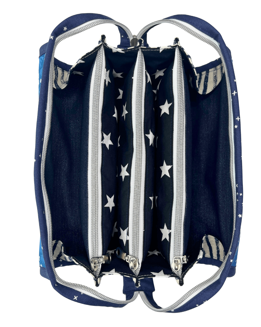 Sew Together Bag | Dark Blue White Puffin 2 | Craft Organisation - Uphouse Crafts