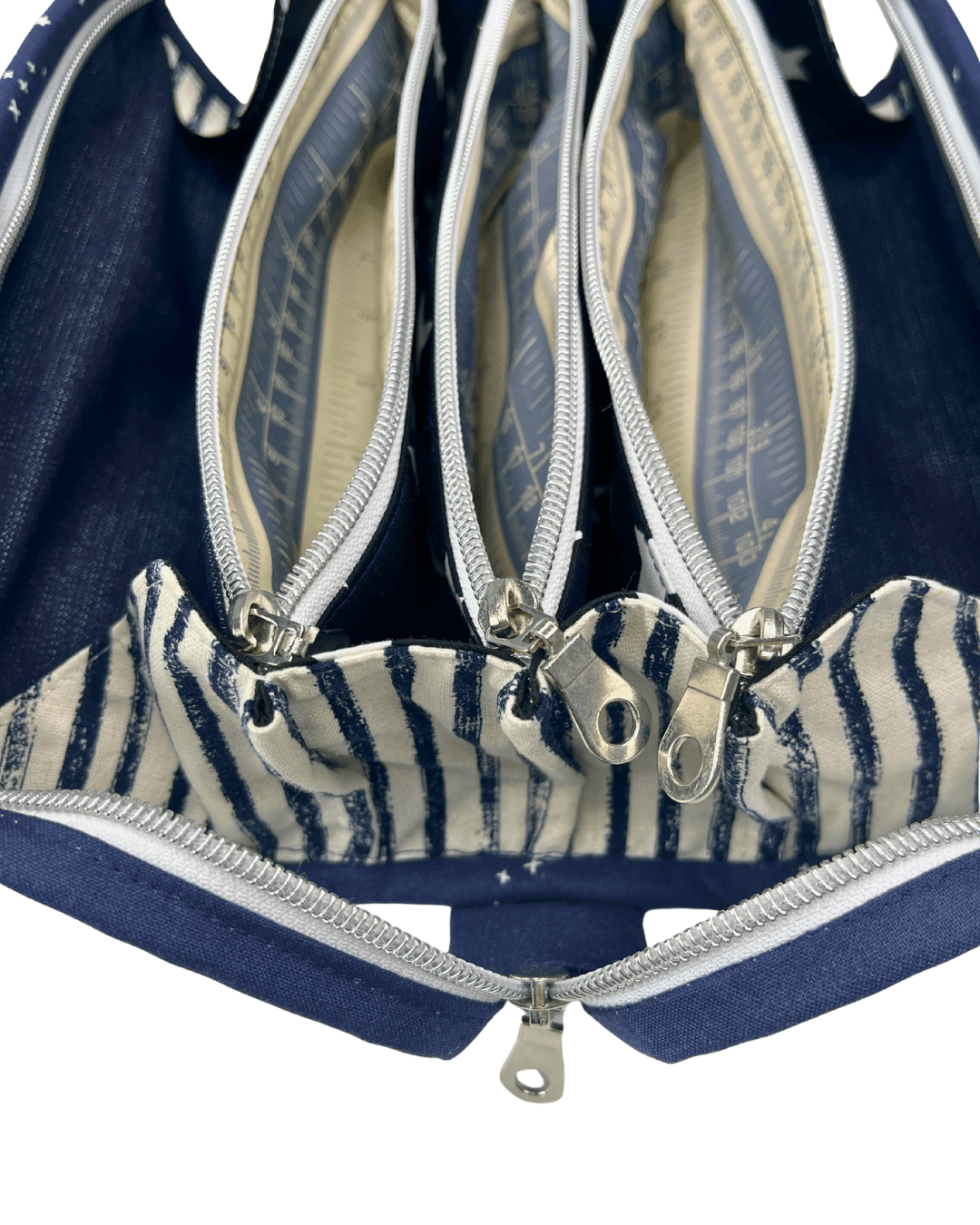 Sew Together Bag | Dark Blue White Puffin 2 | Craft Organisation - Uphouse Crafts