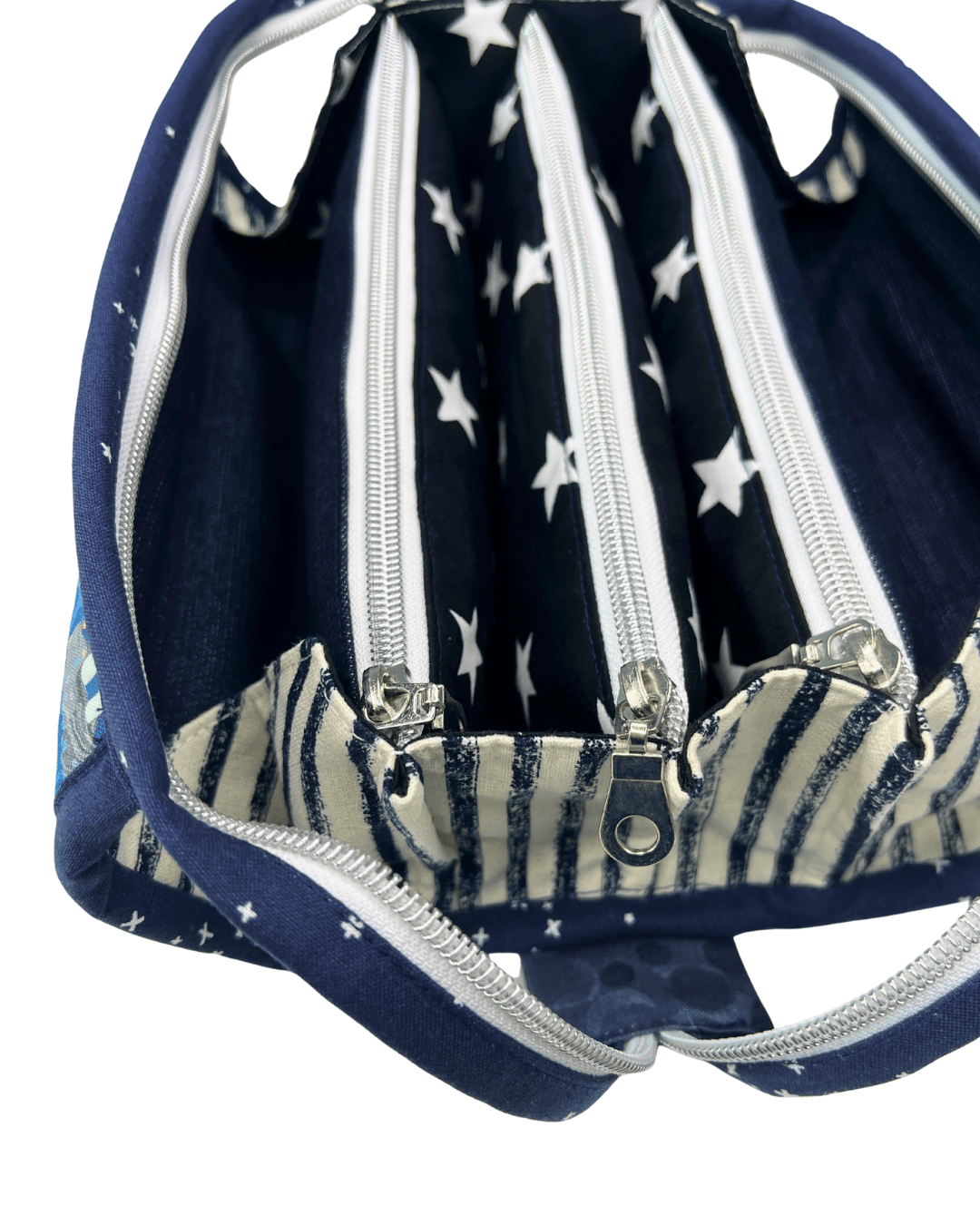 Sew Together Bag | Dark Blue White Puffin | Craft Organisation - Uphouse Crafts