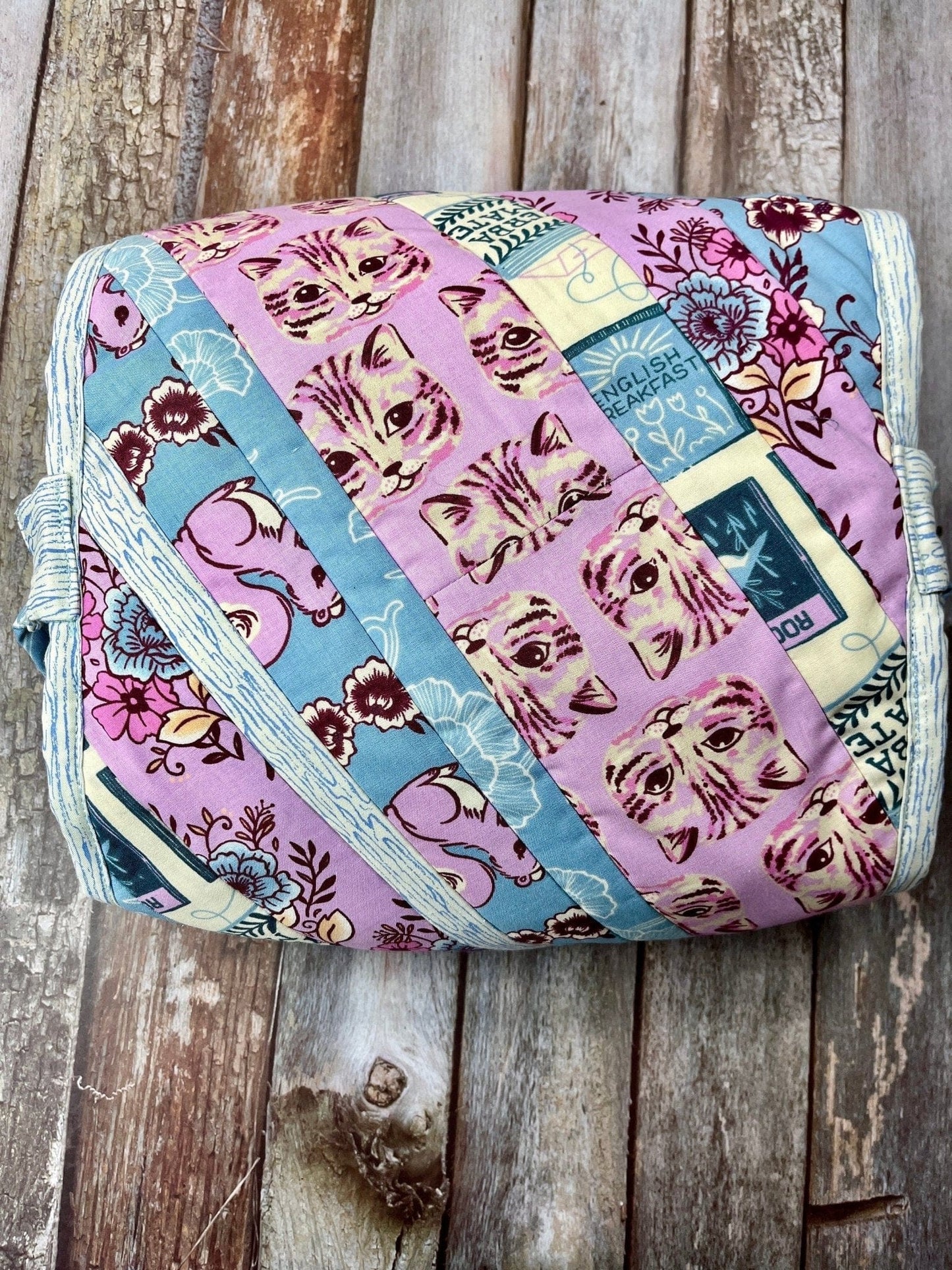 Sew Together Bag | Patchwork Lilac Blue & Denim | Craft Organiser