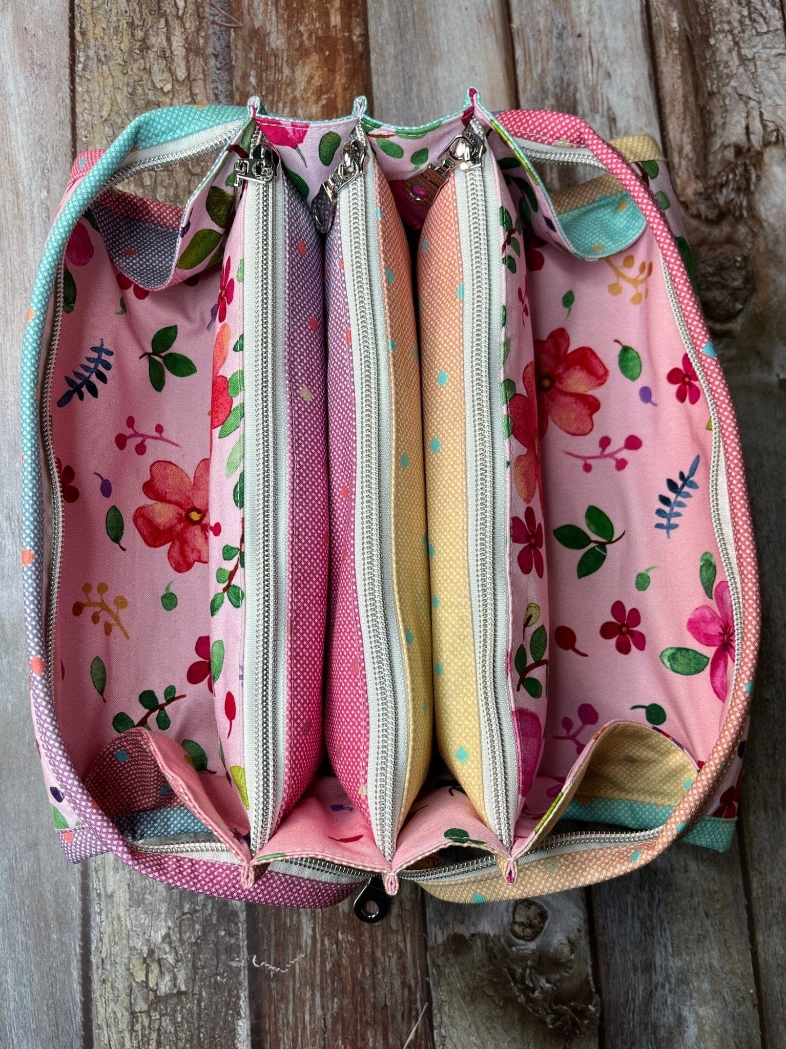 Sew Together Bag | Pink Lemon Floral | Organiser Bag