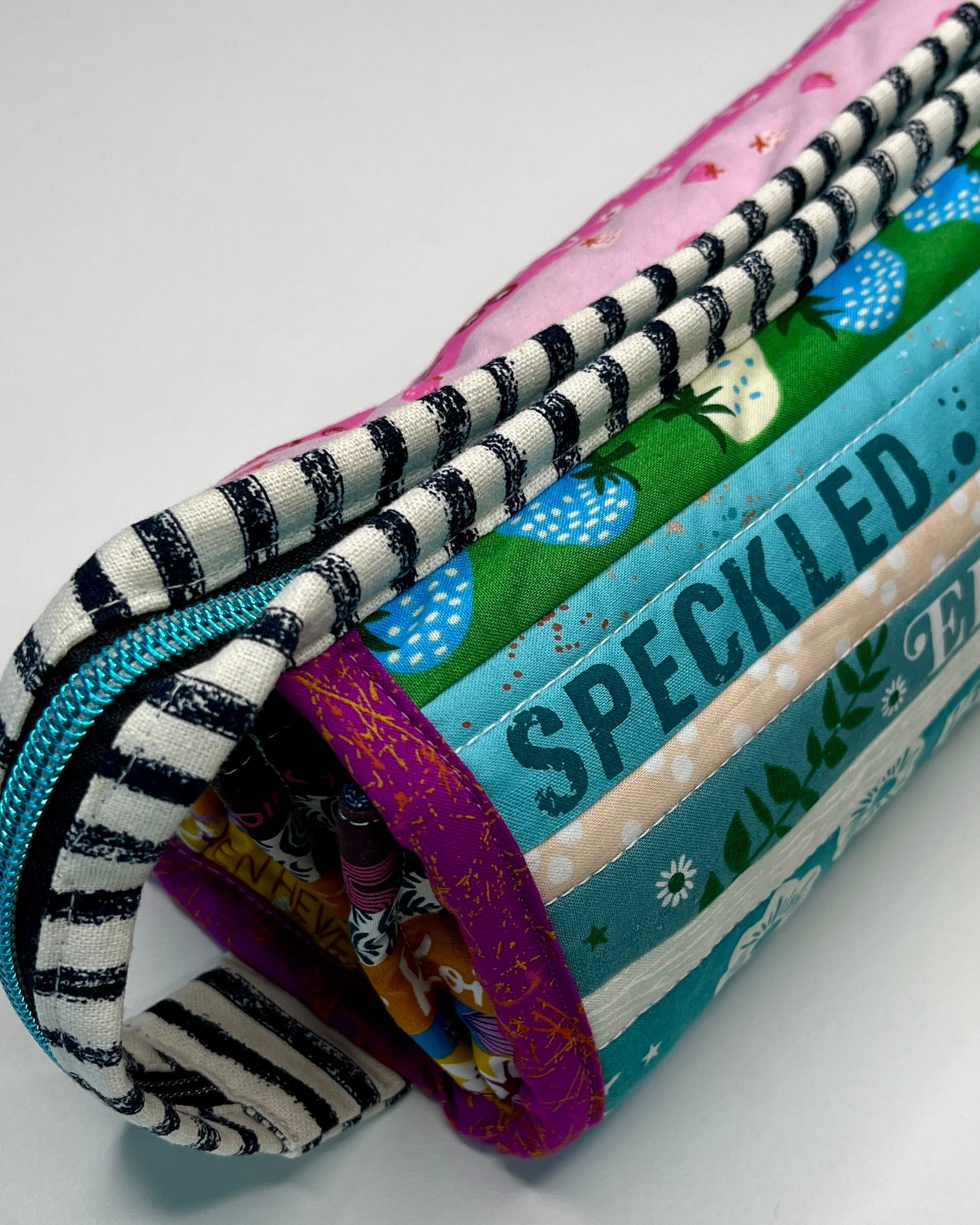 Sew Together Bag | Selvedge Pink Green | Craft Organisation - Uphouse Crafts