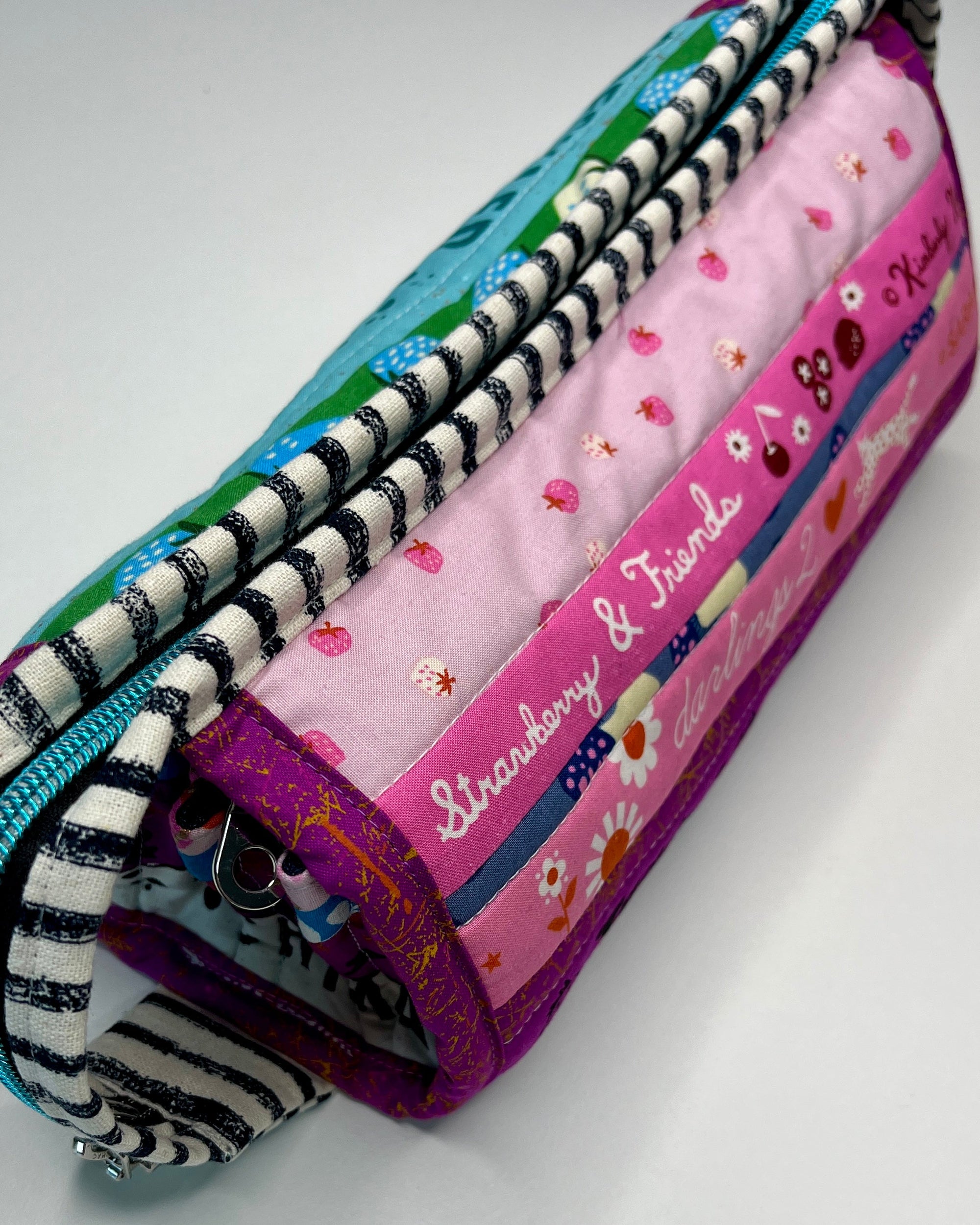 Sew Together Bag | Selvedge Pink Green | Craft Organisation - Uphouse Crafts