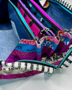 Sew Together Bag | Selvedge Pink Green | Craft Organisation - Uphouse Crafts