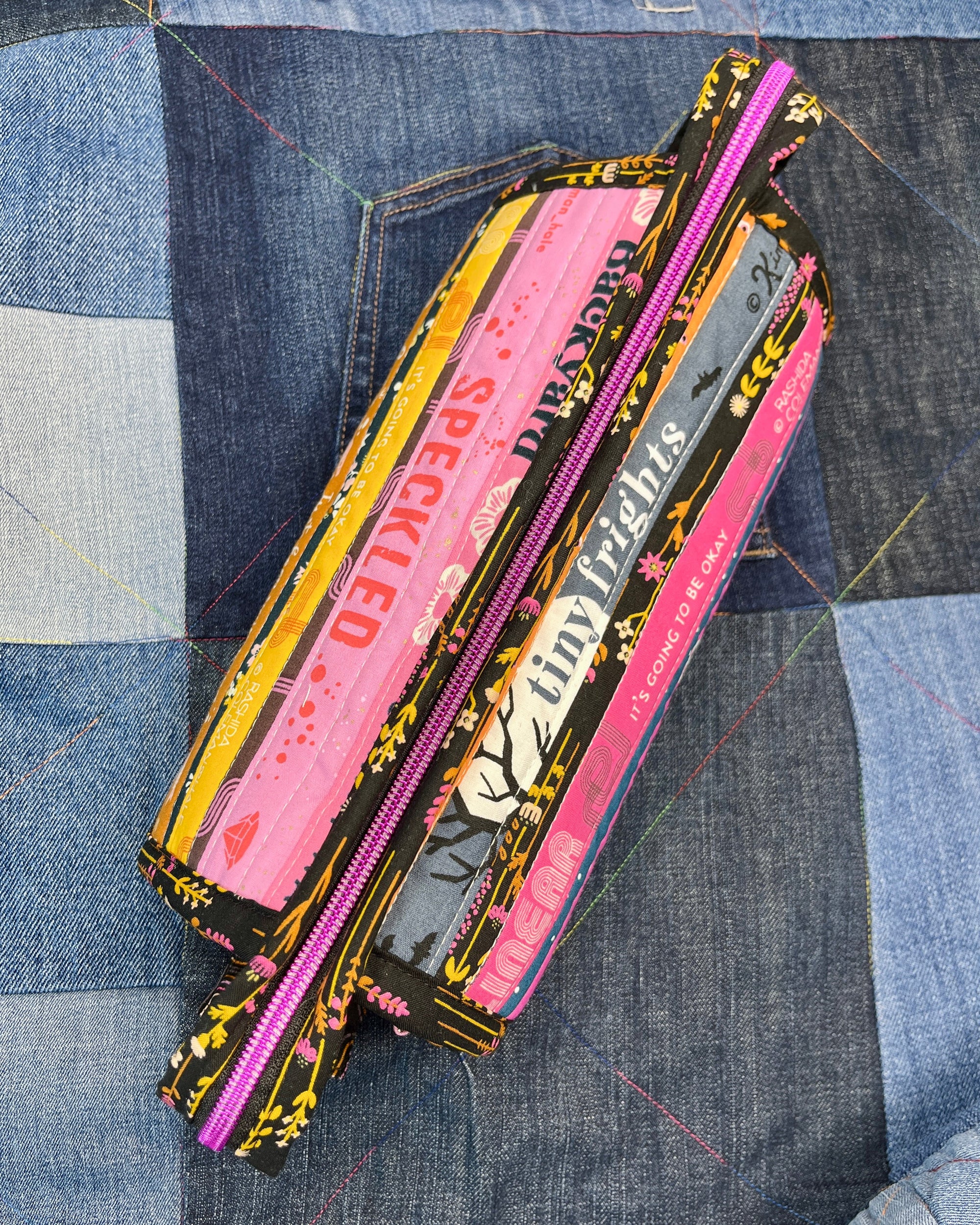 Sew Together Bag | Selvedge Pink Mustard Black | Craft Organisation - Uphouse Crafts