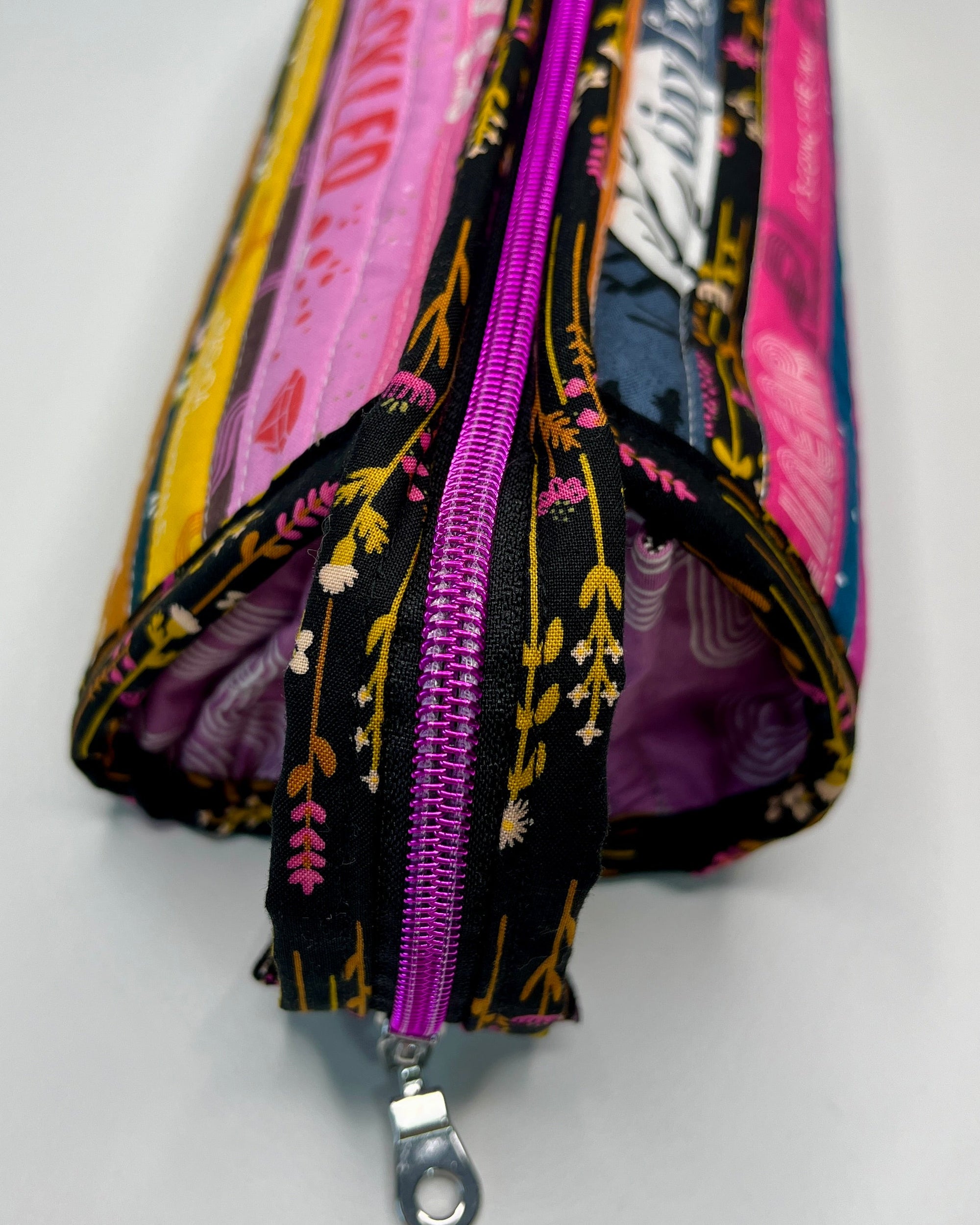 Sew Together Bag | Selvedge Pink Mustard Black | Craft Organisation - Uphouse Crafts