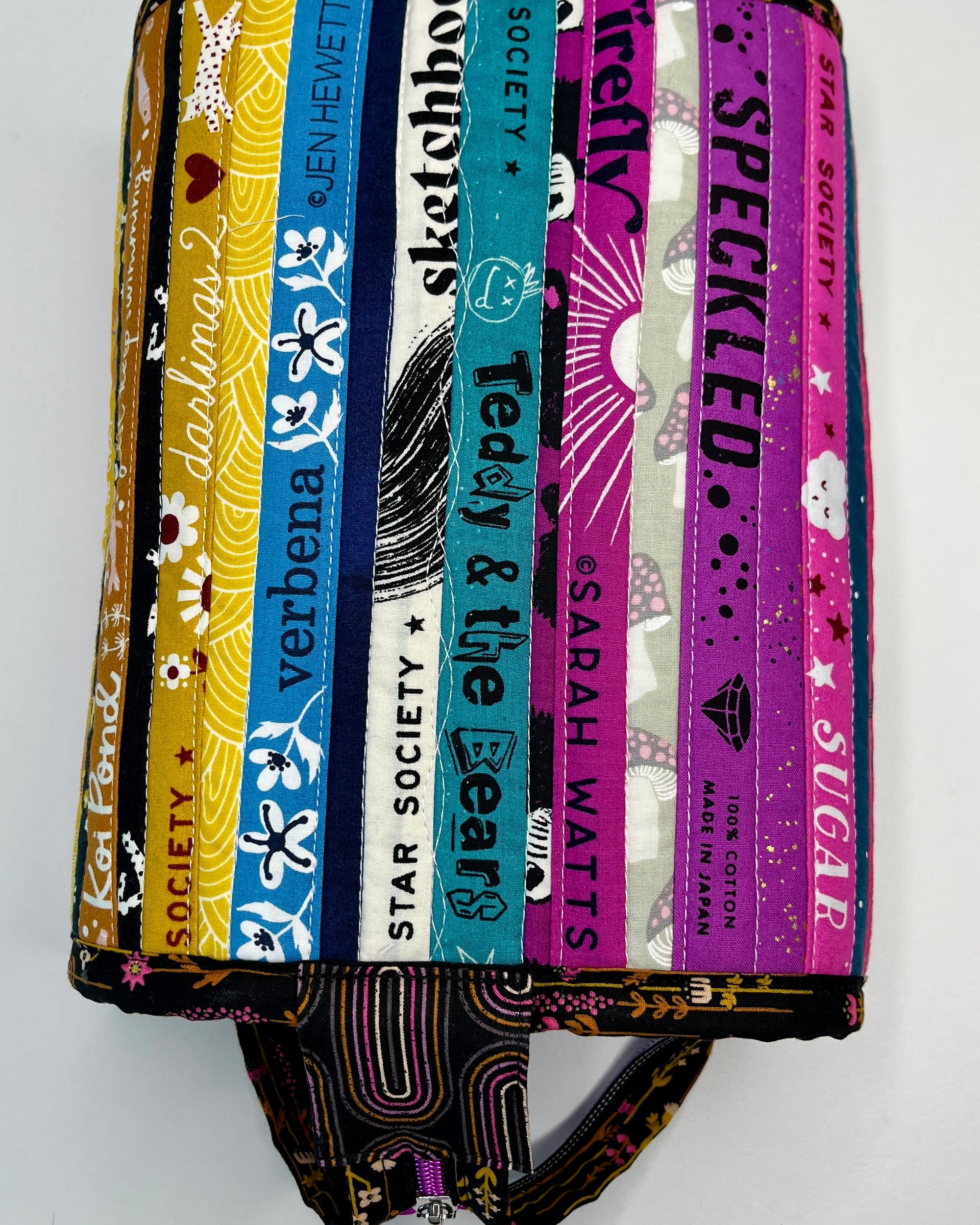 Sew Together Bag | Selvedge Pink Mustard Black | Craft Organisation - Uphouse Crafts
