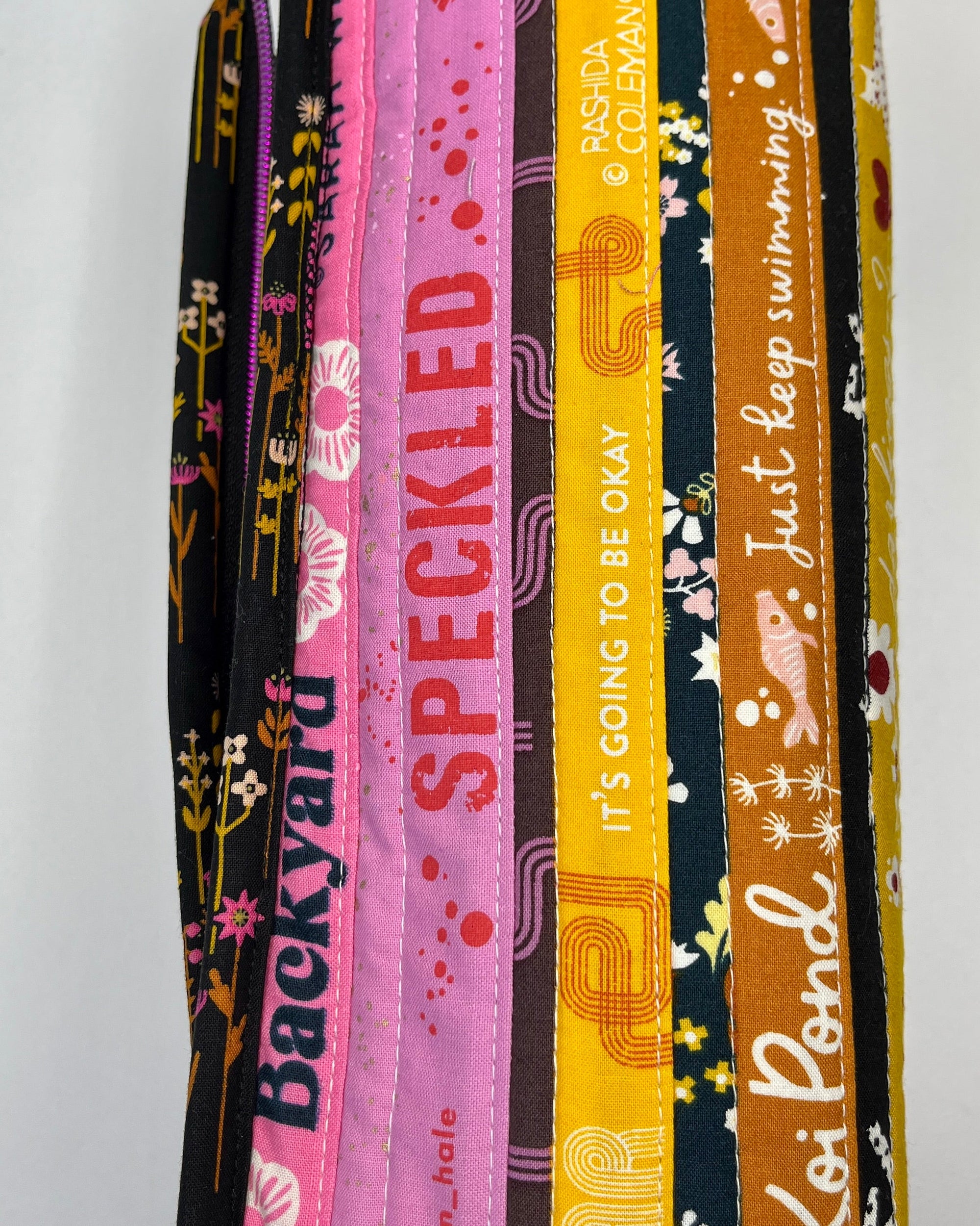 Sew Together Bag | Selvedge Pink Mustard Black | Craft Organisation - Uphouse Crafts