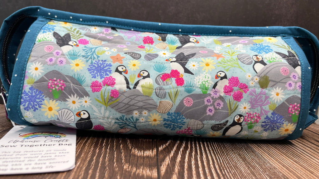 Sew Together Bag | Teal Blue Puffin | Craft Organisation - Uphouse Crafts