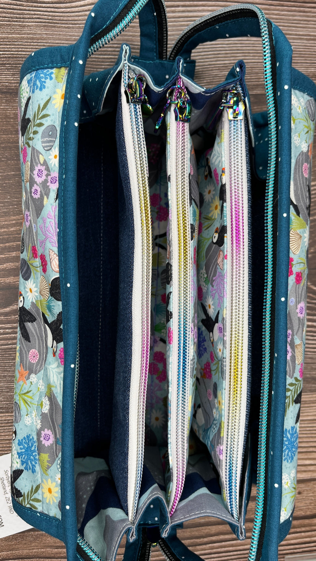 Sew Together Bag | Teal Blue Puffin | Craft Organisation - Uphouse Crafts