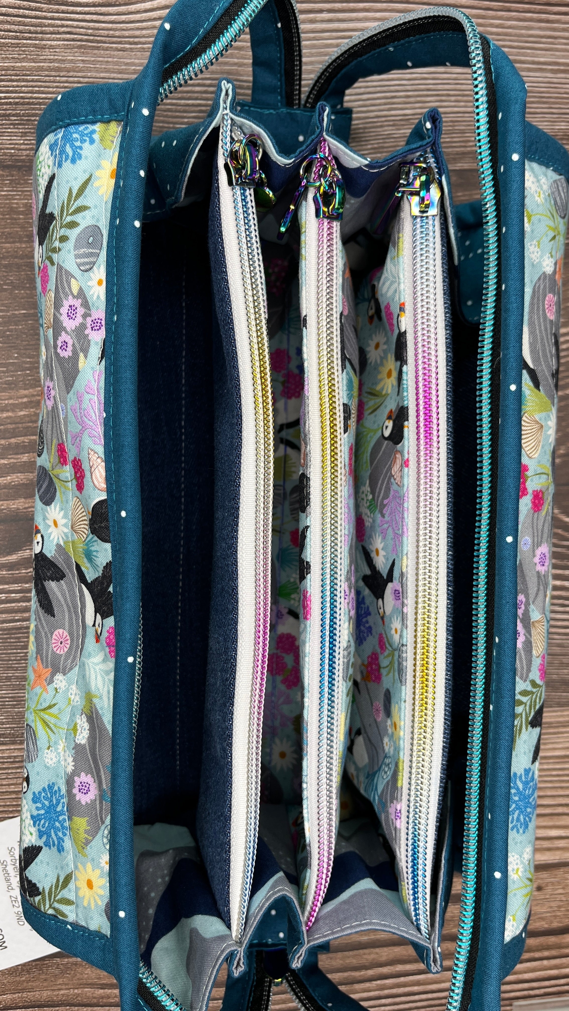 Sew Together Bag | Teal Blue Puffin | Craft Organisation - Uphouse Crafts