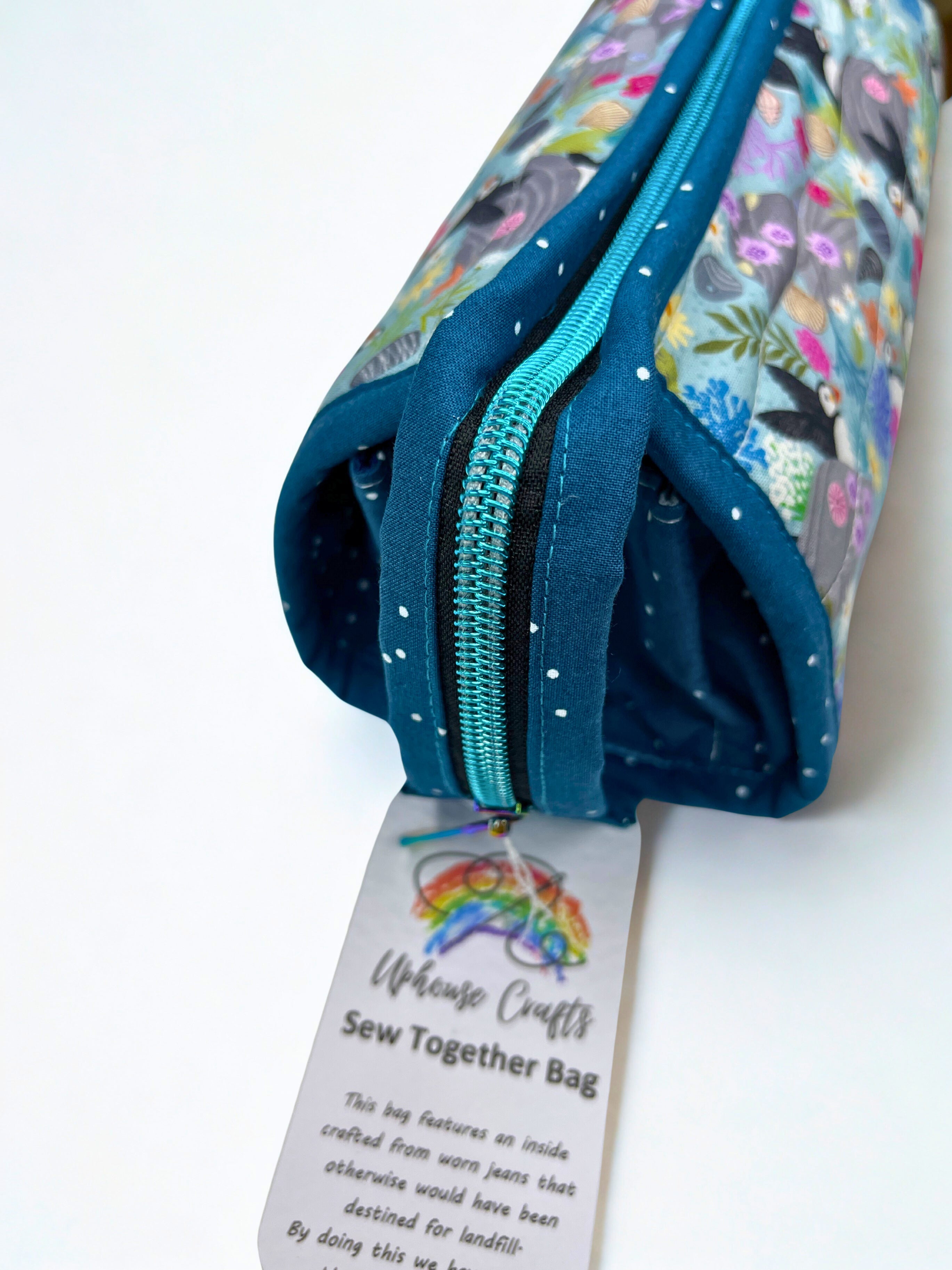 Sew Together Bag | Teal Blue Puffin | Craft Organisation - Uphouse Crafts