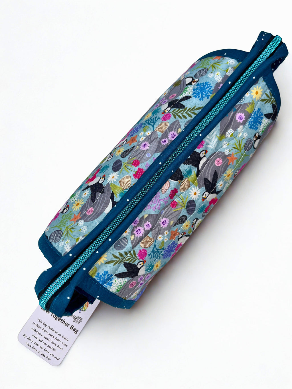 Sew Together Bag | Teal Blue Puffin | Craft Organisation - Uphouse Crafts